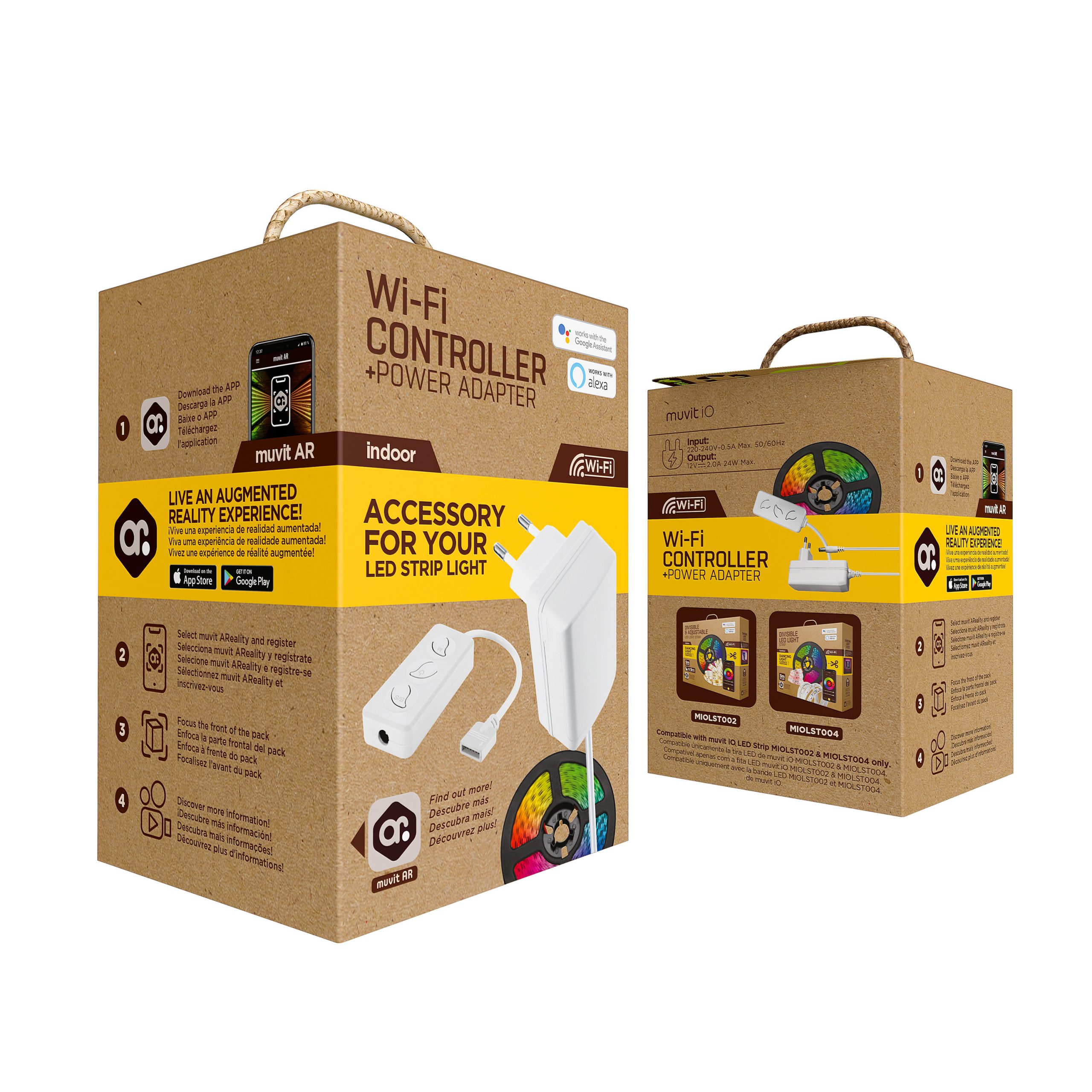 KIT MUVIT IO CONTROLADOR WIFI + TRANSFORMADOR PARA TIRAS LED