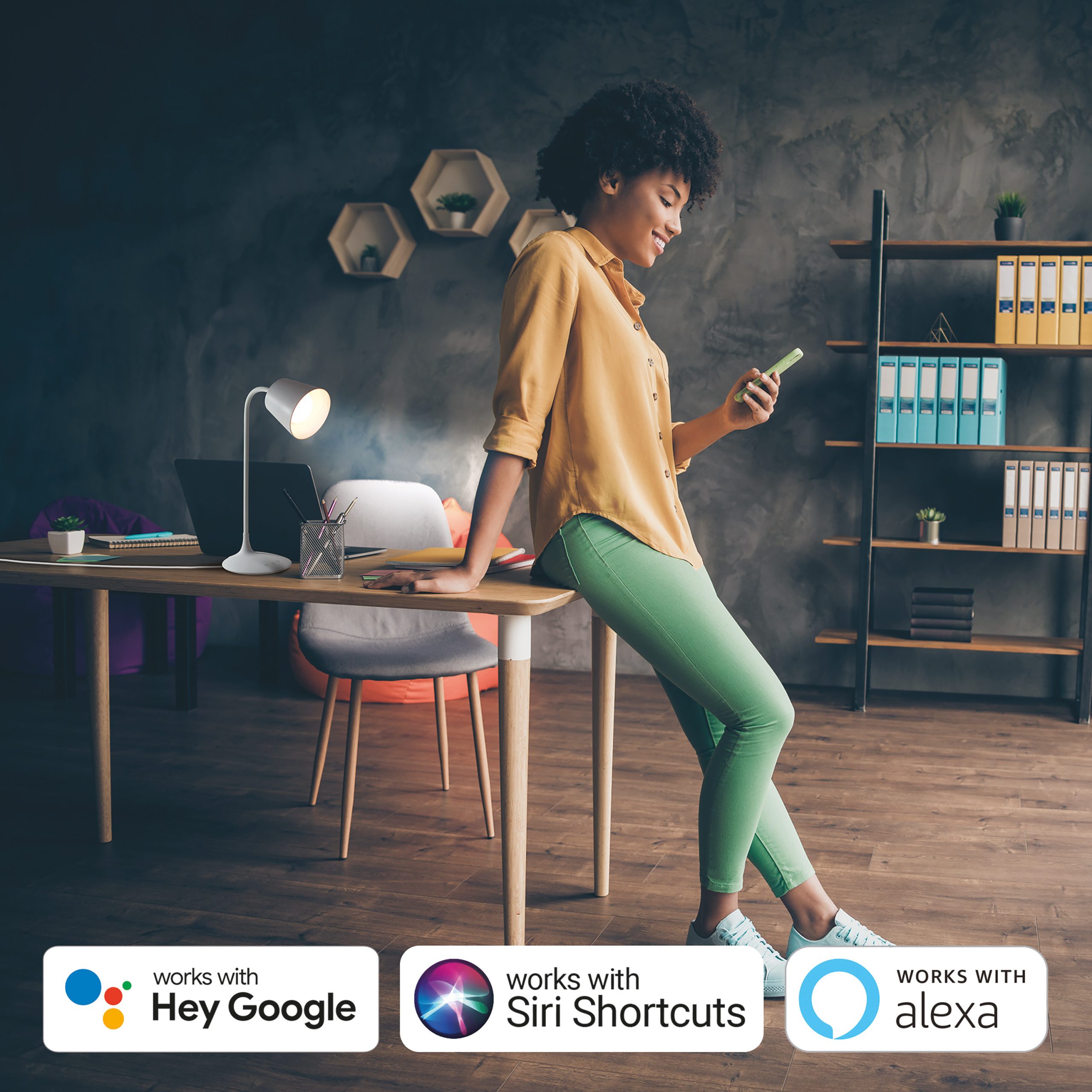 LAMPARA SOBREMESA MUVIT IO WIFI BLANCOS