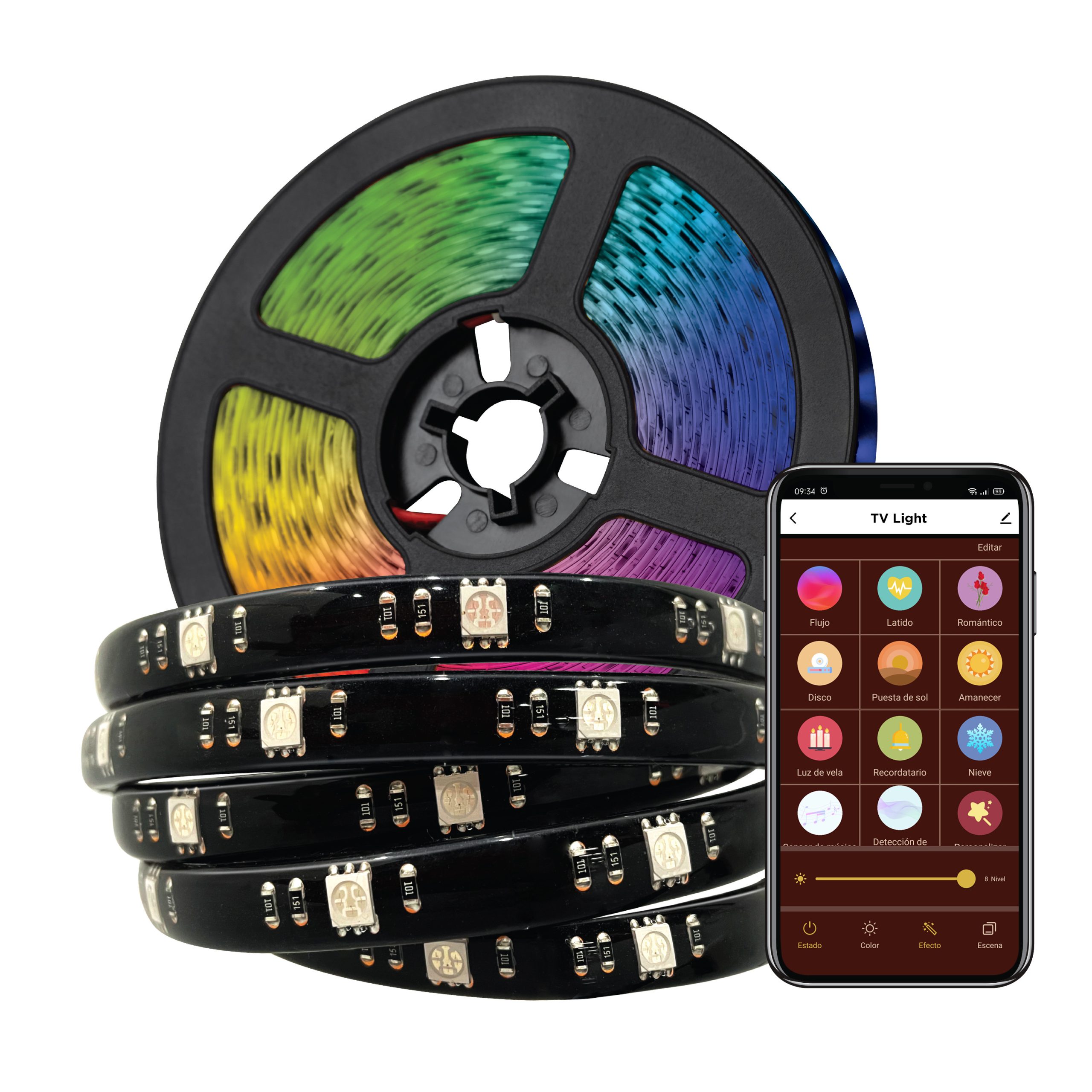TIRA LED MUVIT IO WIFI TV RGB 3M USB