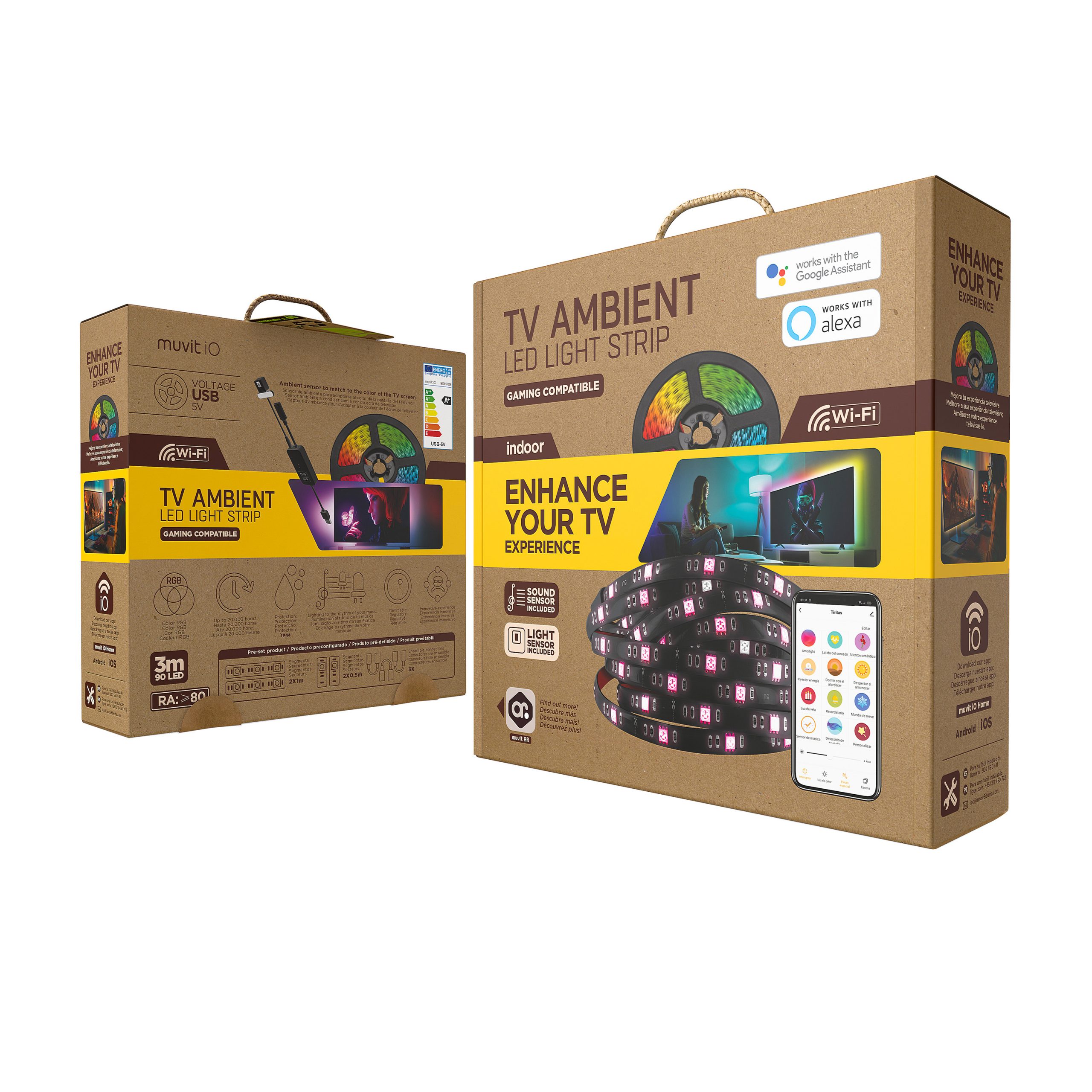 TIRA LED MUVIT IO WIFI TV RGB 3M USB
