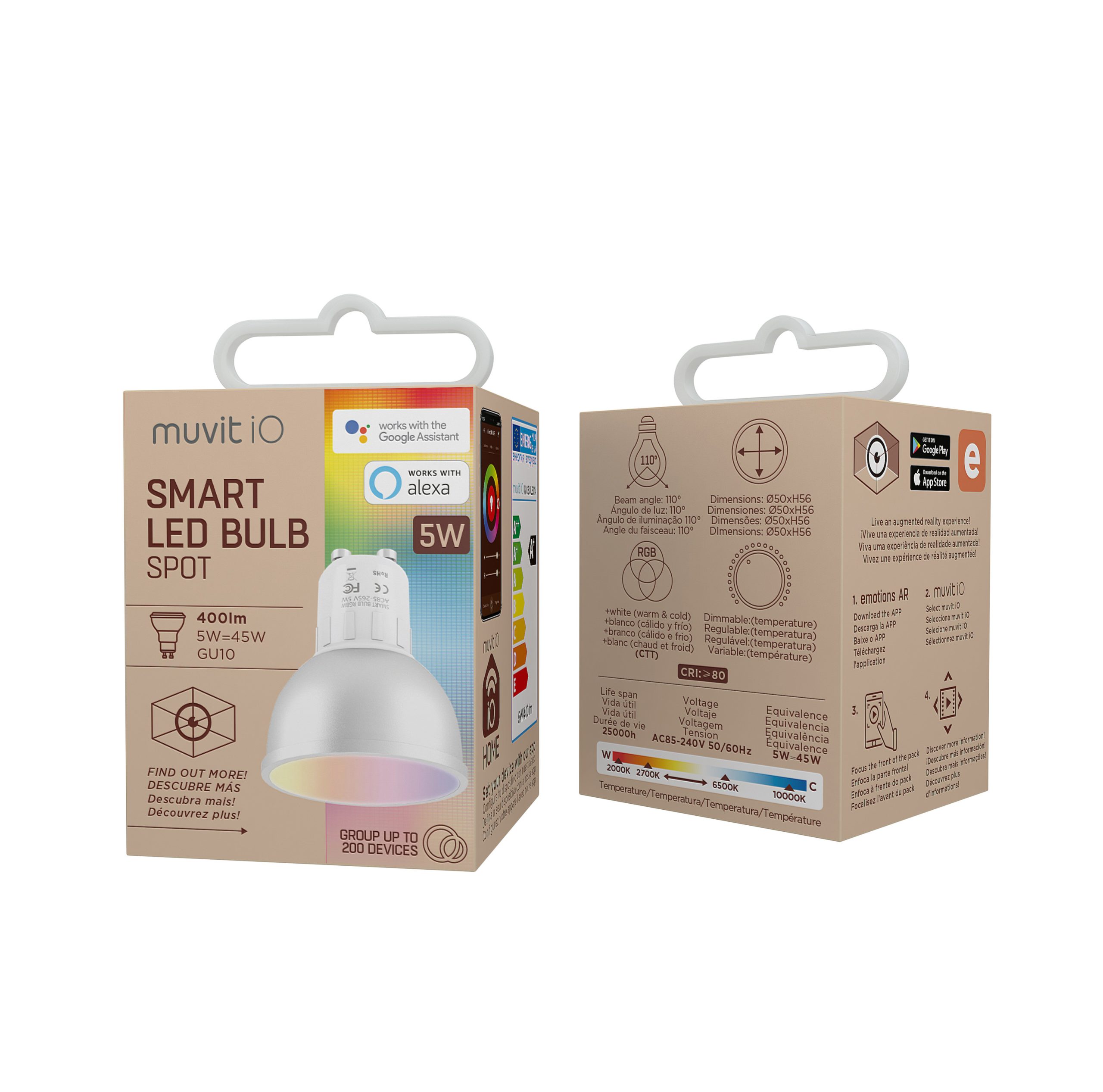 BOMBILLA MUVIT IO GU10 5W RGB