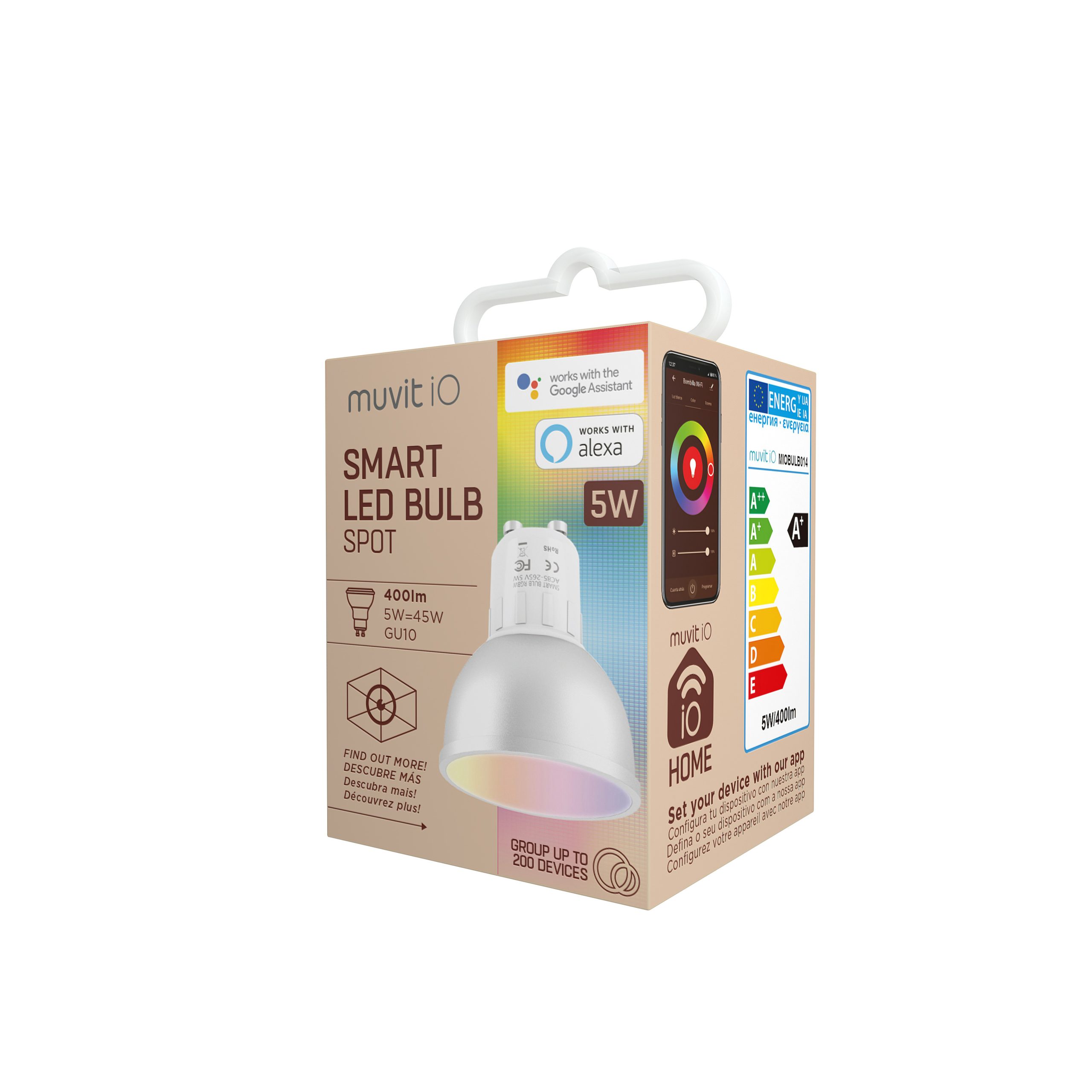 BOMBILLA MUVIT IO GU10 5W RGB