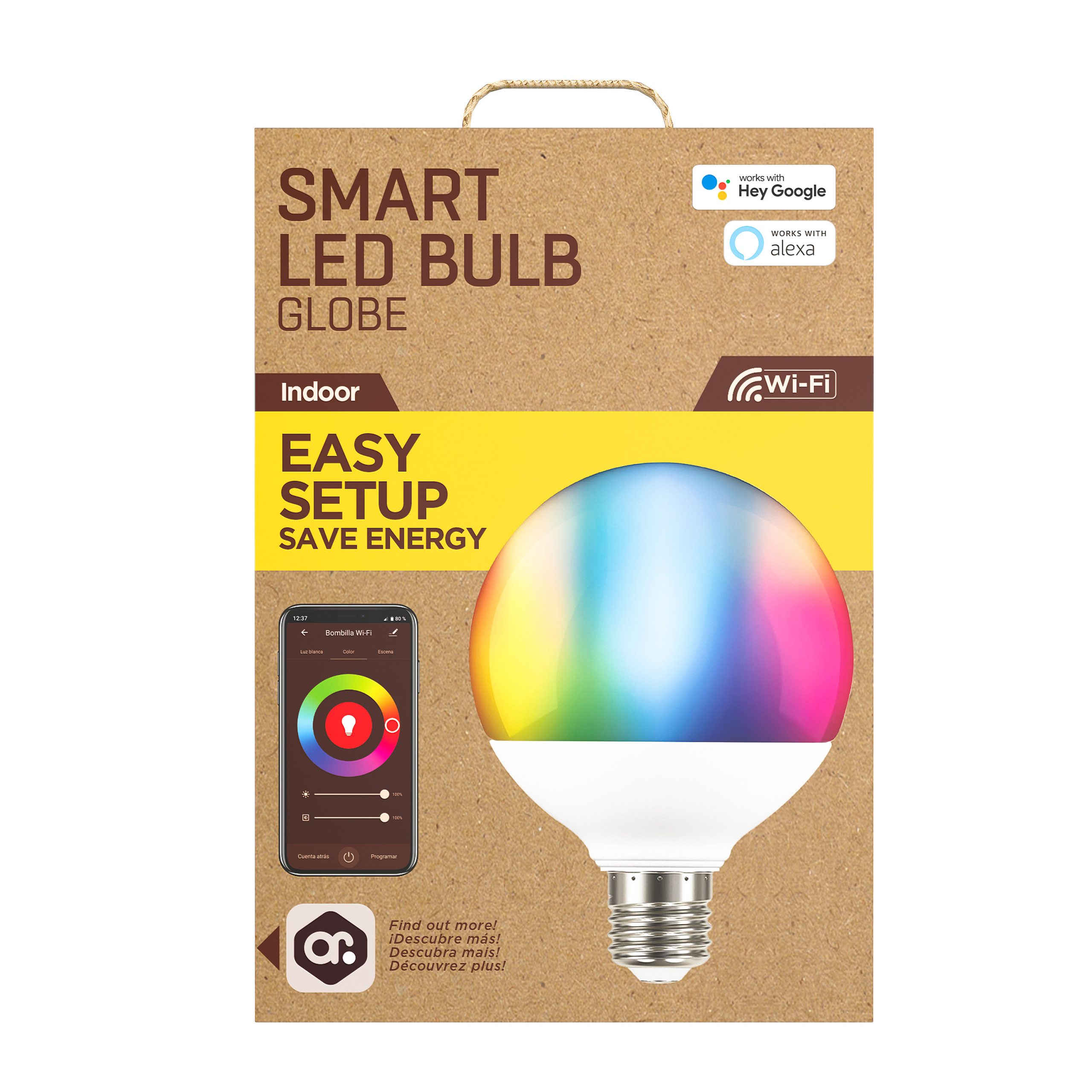 BOMBILLA MUVIT IO GLOBO E27 10W RGB