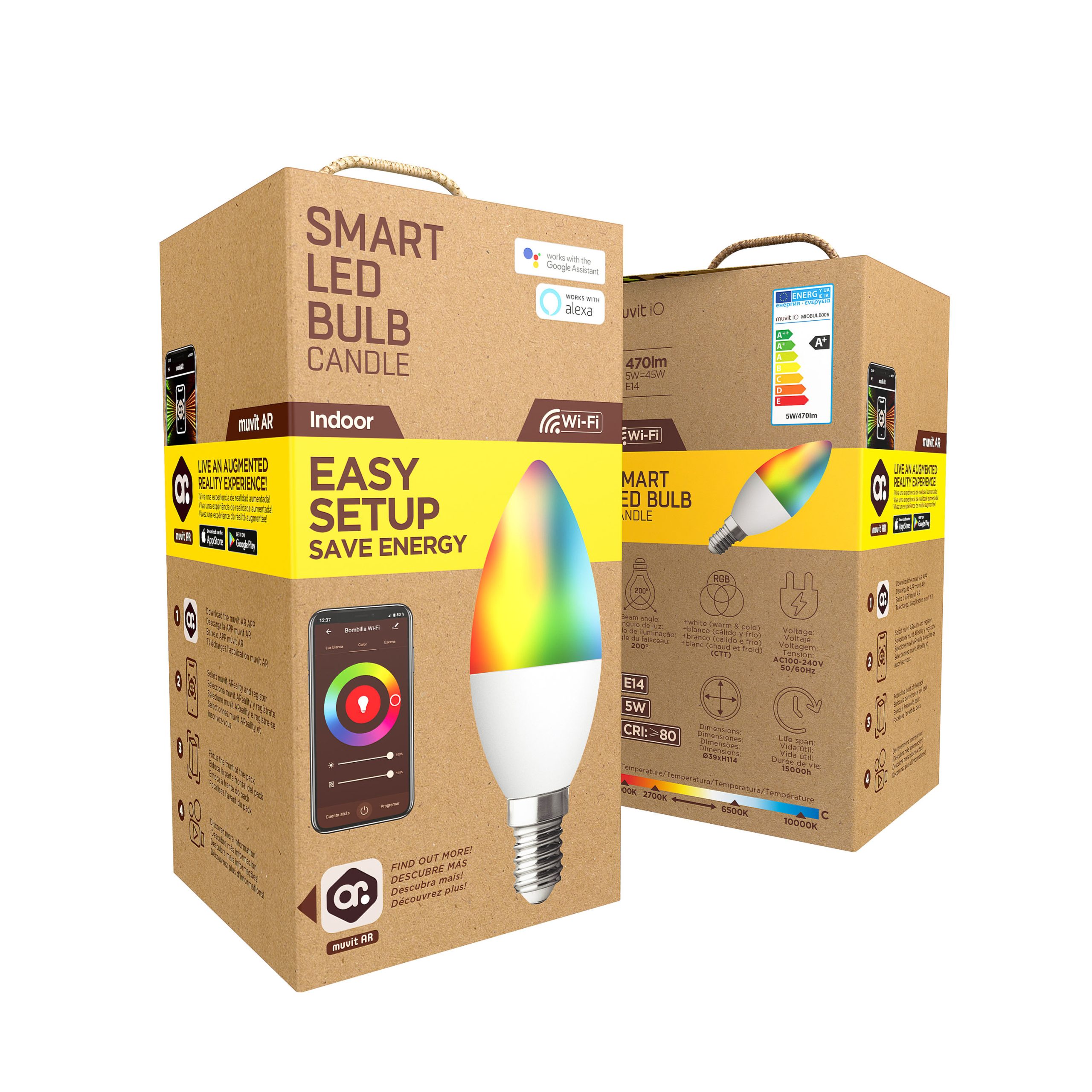 BOMBILLA MUVIT IO GLOBO E14 5W RGB