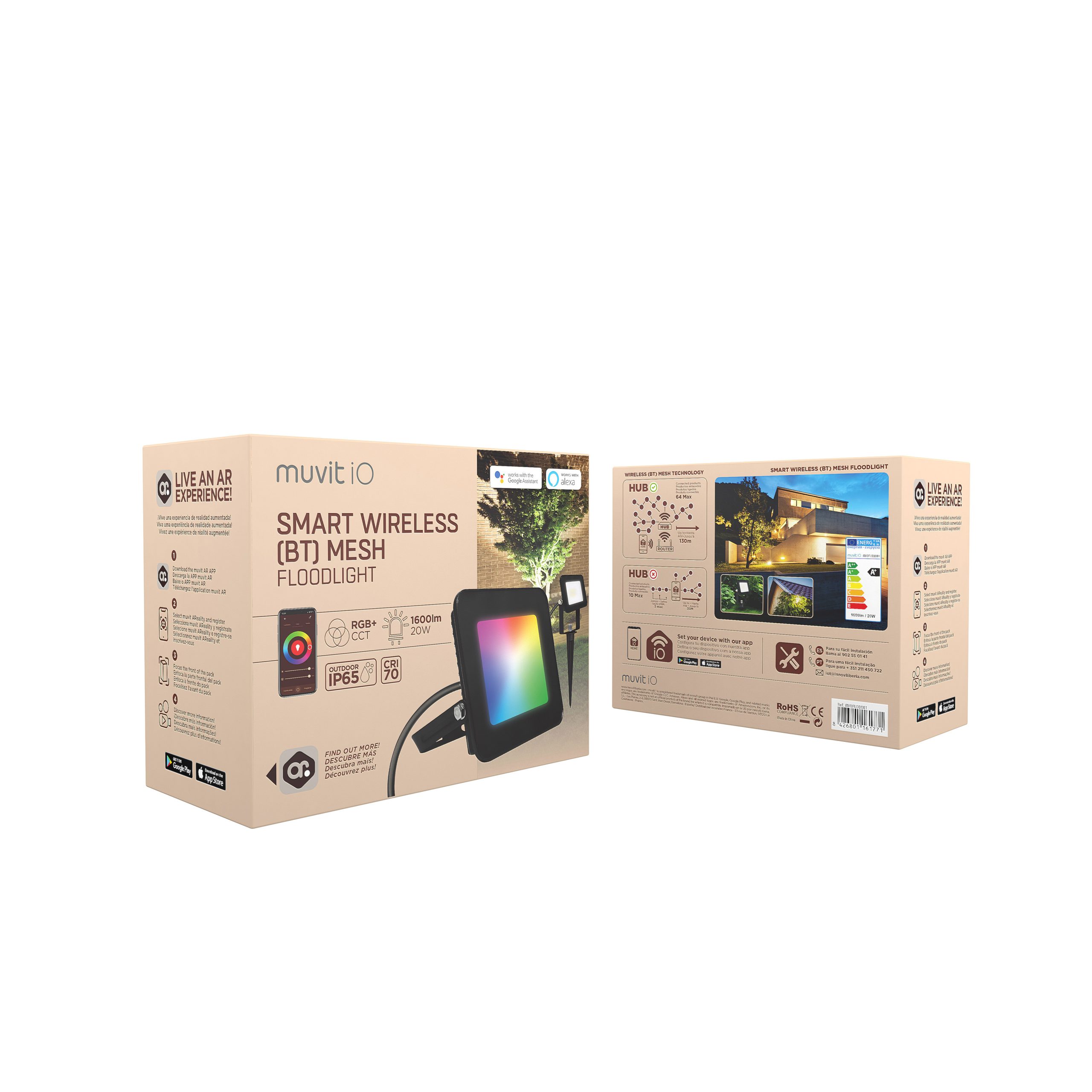 FOCO PROYECTOR MUVIT IIO WIRELESS MESH 20W RGB+CCT