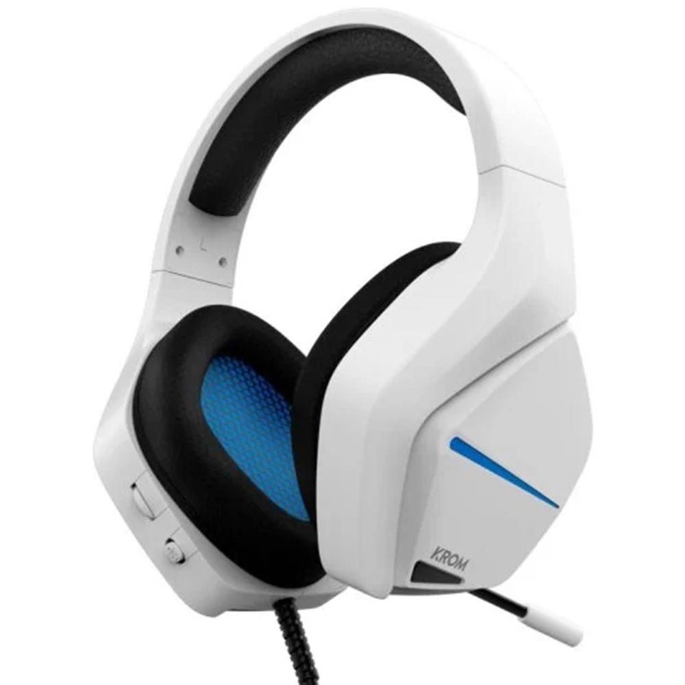 AURICULARES GAMING KROM KOPA MOVE JACK 3.5MM BLANCO/AZUL