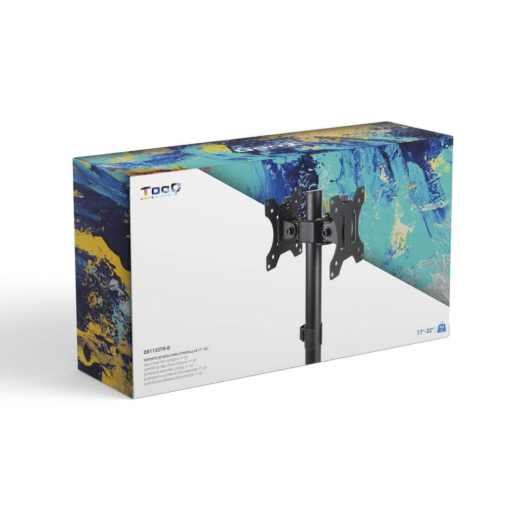 SOPORTE MESA TOOQ DB1132TN-B VESA 2 BRAZOS HASTA 32" 100X100MM MAX 8KG/BRAZO