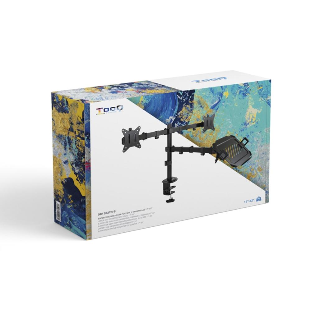 SOPORTE MESA TOOQ VESA HASTA 32" 100X100MM MAX 9KG/BRAZO