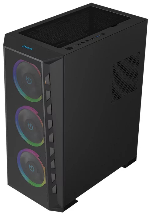 CAJA ORDENADOR GAMING HIDITEC E-ATX MH12 METAL MESH ARGB CRISTAL TEMPLADO NEGRO