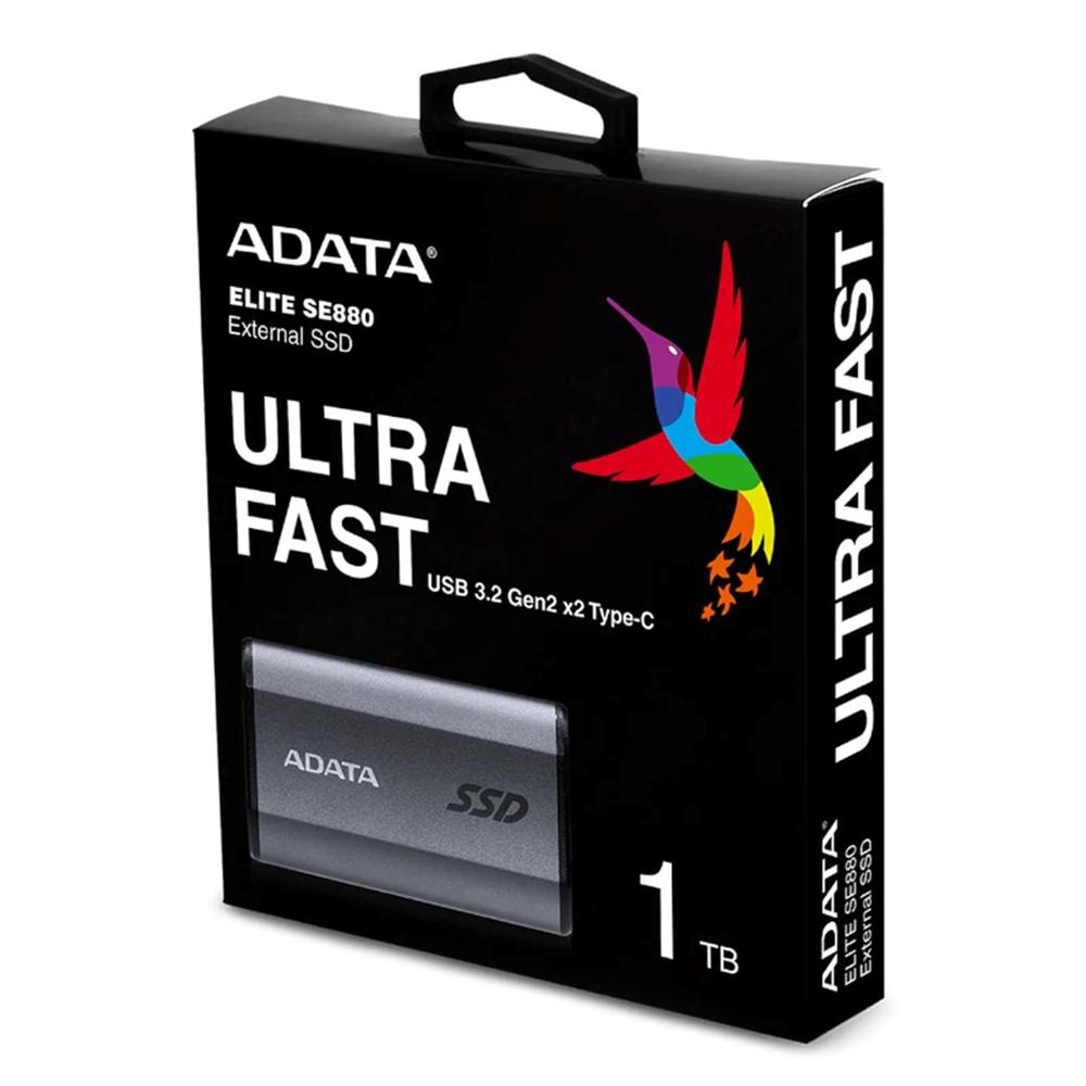 DISCO DURO EXTERNO SSD ADATA ELITE SE880 1TB USB TIPO C GRIS