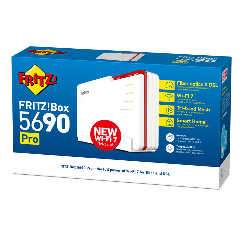 ROUTER WIFI 7 FRITZ! BOX 5690 PRO 1X2,5GB WAN 4XGB L