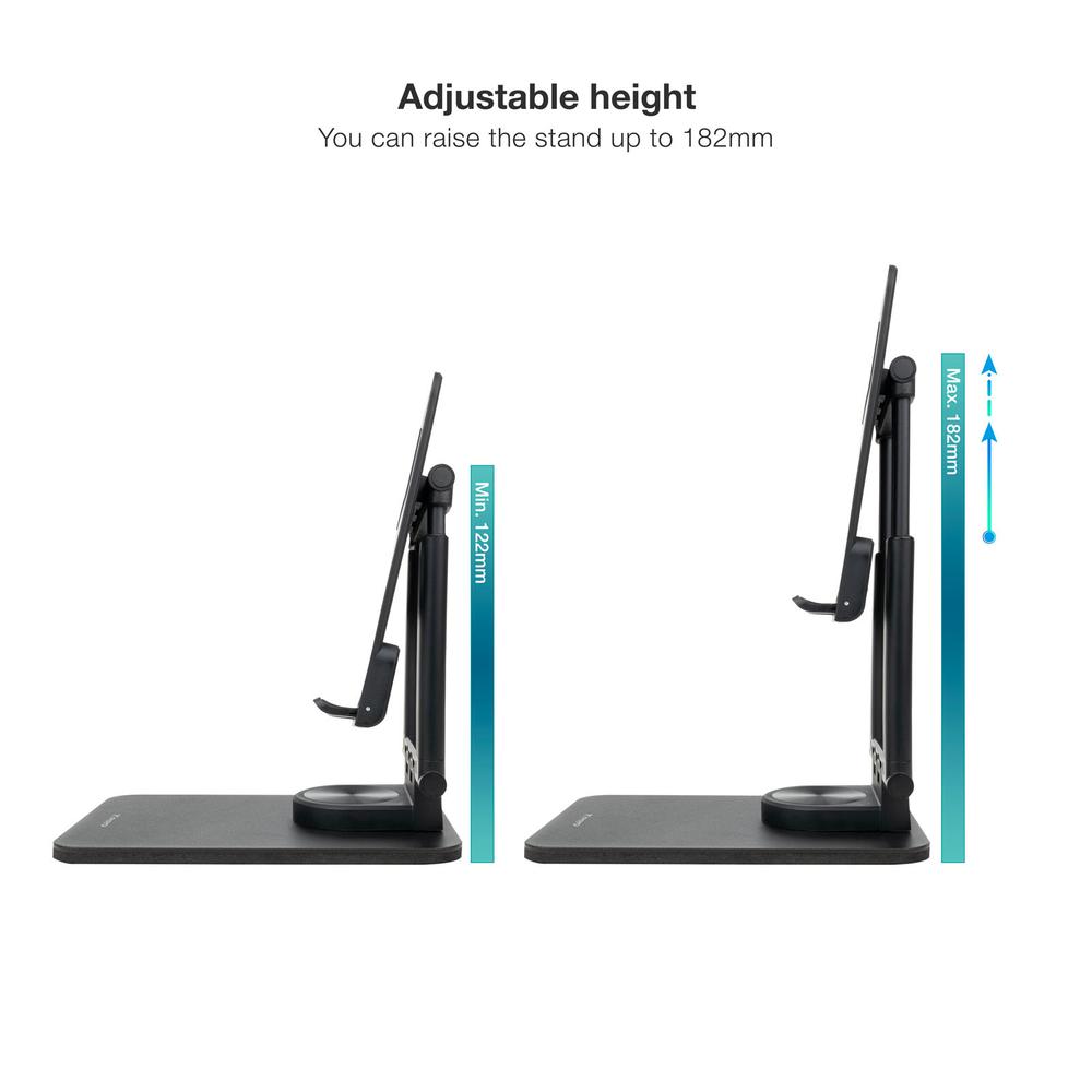 SOPORTE TOOQ PLEGABLE PARA TABLET HASTA 12.9" NEGRO