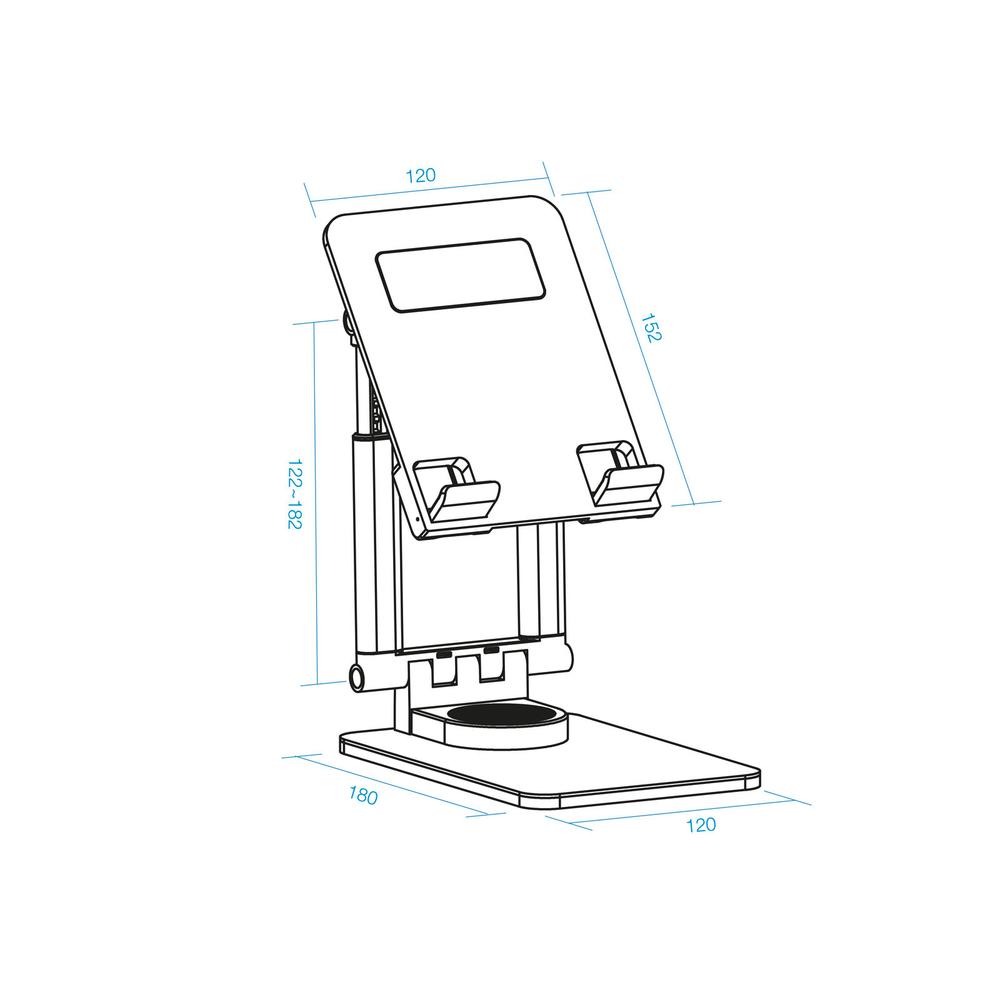 SOPORTE TOOQ PLEGABLE PARA TABLET HASTA 12.9" NEGRO