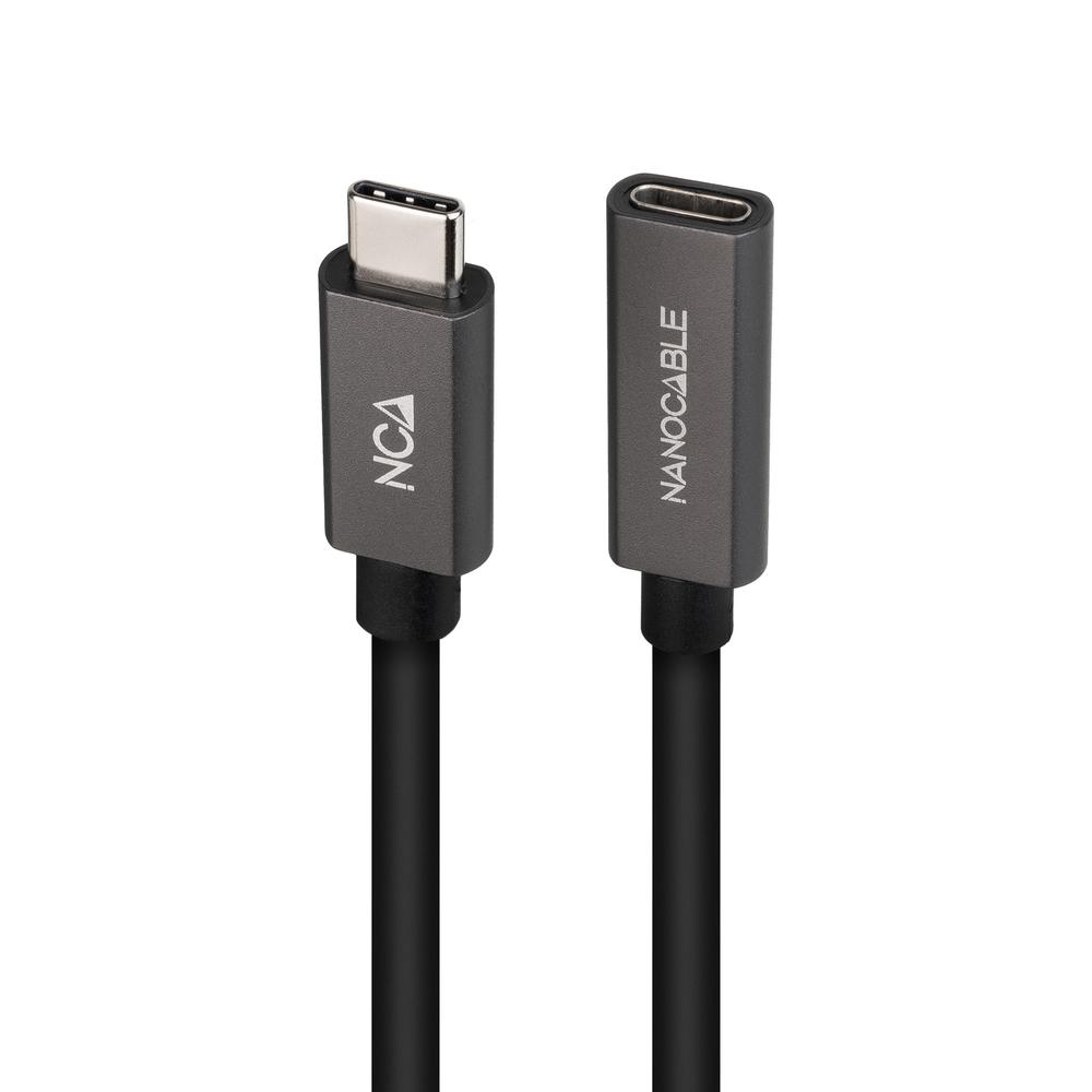 CABLE USB TIPO C NANOCABLE 0.5M/ MACHO-HEMBRA/ NEGRO