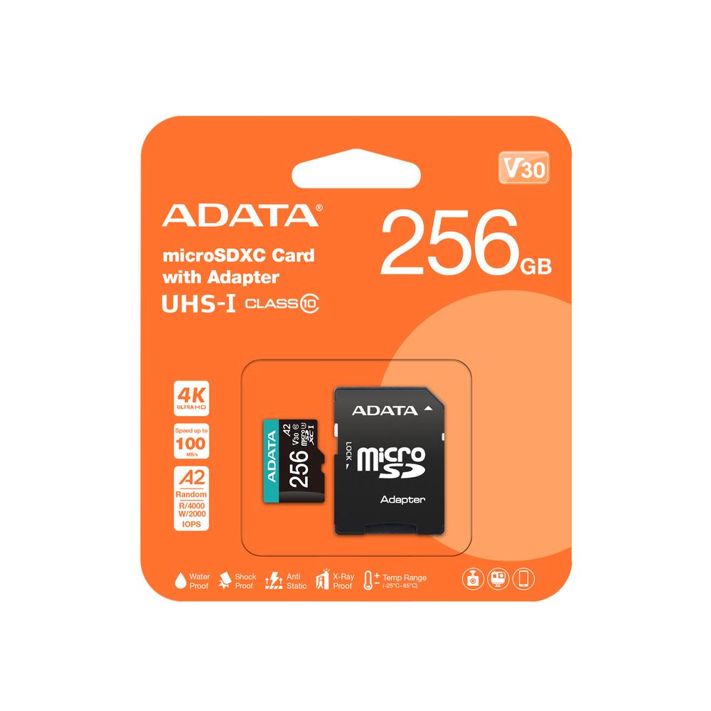 TARJETA MEMORIA MICRO SD ADATA 256GB CL10 + ADAPTADOR SD