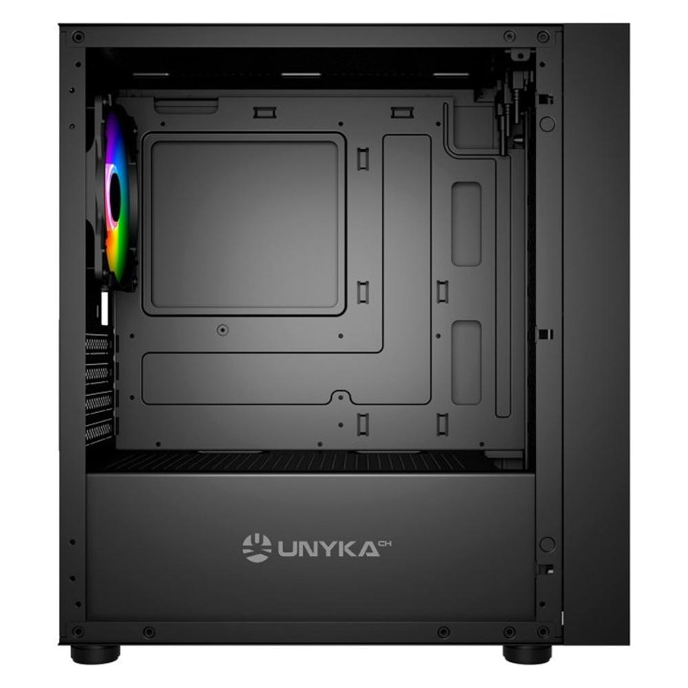 CAJA ORDENADOR GAMING UNYKA MIR B200 MATX ARGB CRISTAL TEMPLADO NEGRO
