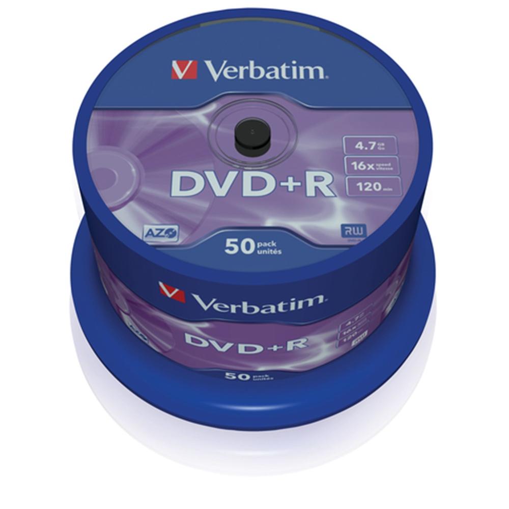 VERBATIM DVD+R 4.7GB 16X ADVANCED AZO TARIINA 50 UNDS
