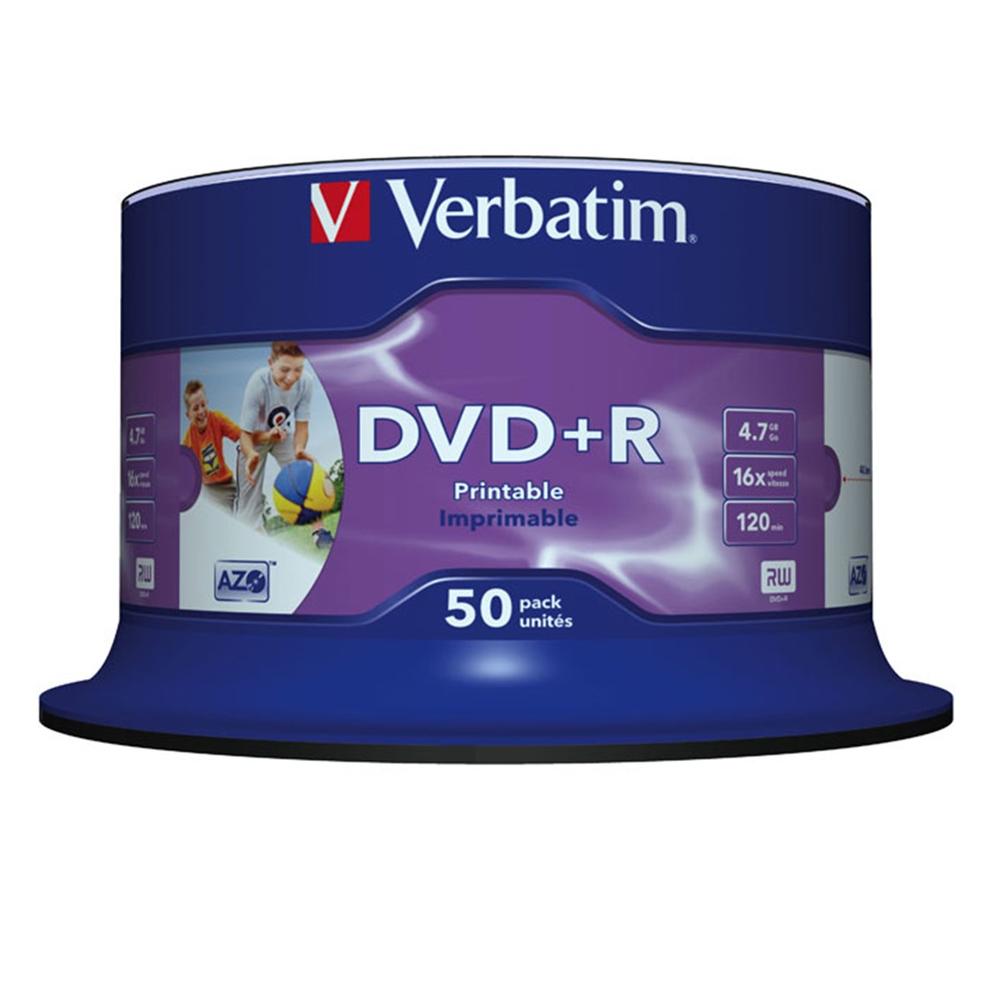 VERBATIM DVD+R 4.7GB 16X PHOTO TARIINA 50 UNDS IMPRIMIBLE