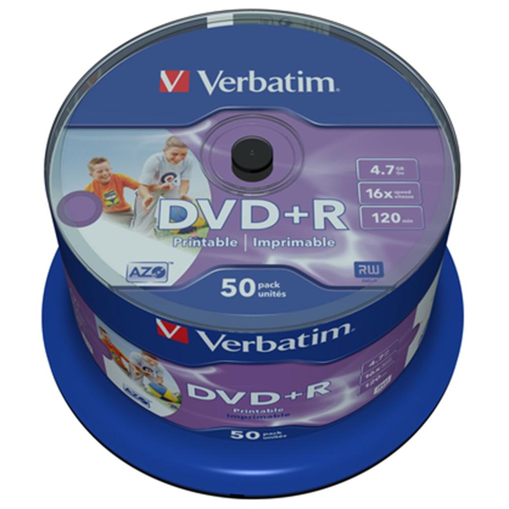 VERBATIM DVD+R 4.7GB 16X PHOTO TARIINA 50 UNDS IMPRIMIBLE