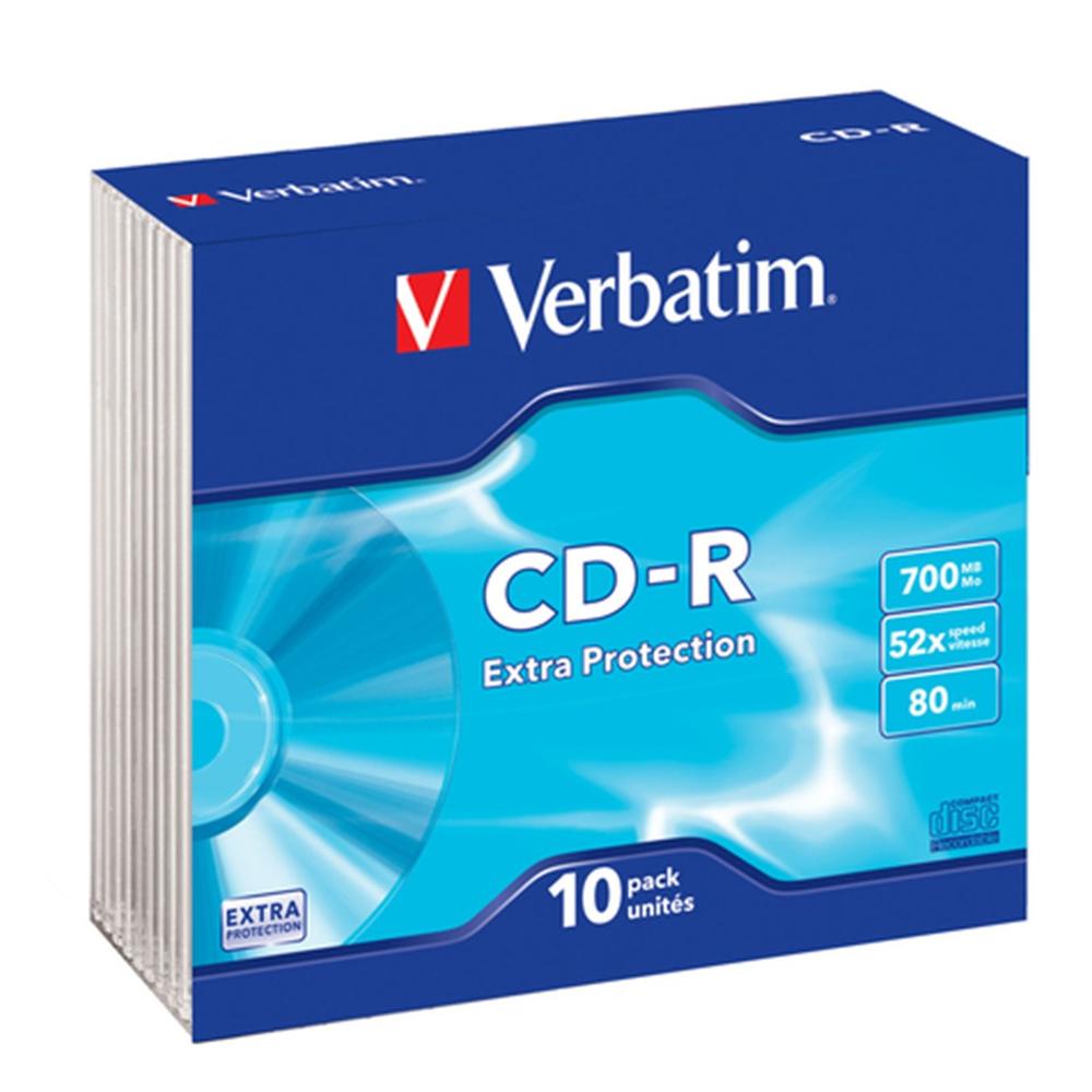 VERBATIM CD-R 700MB 52X TARRINA 10 UNIDADES SLIM