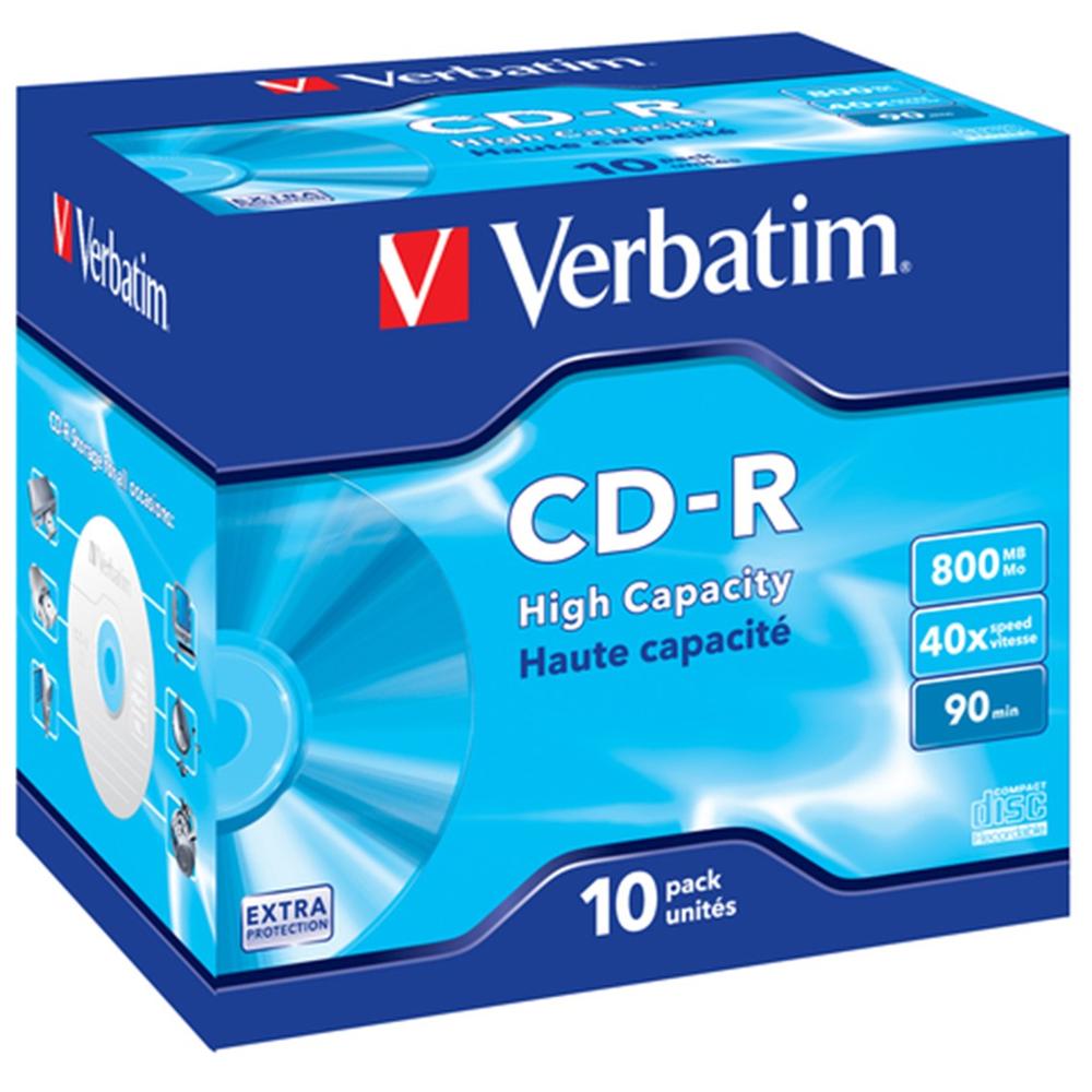 VERBATIM CD-R 800MB 40X TARRINA 10 UNIDADES DATALIFE EXTRA PROTECTION