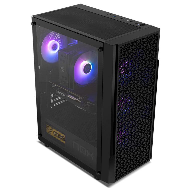 CAJA ORDENADOR GAMING NOX INFINITY BETA AIRFLOW ITX ARGB CRISTAL TEMPLADO NEGRA
