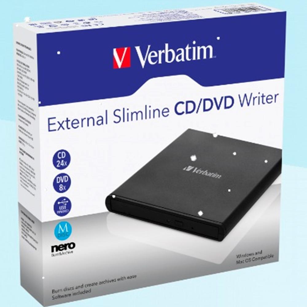 REGRABADORA EXTERNA CD/DVD VERBATIM SLIMLINE USB 2.0