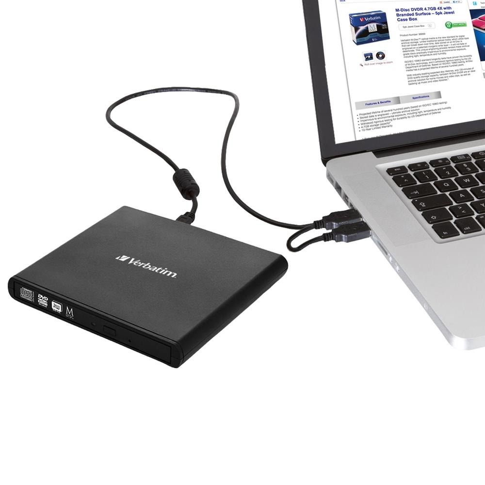 REGRABADORA EXTERNA CD/DVD VERBATIM SLIMLINE USB 2.0