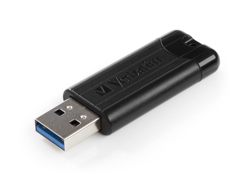 MEMORIA USB 3.2 VERBATIM PINSTRIPE 128GB NEGRO