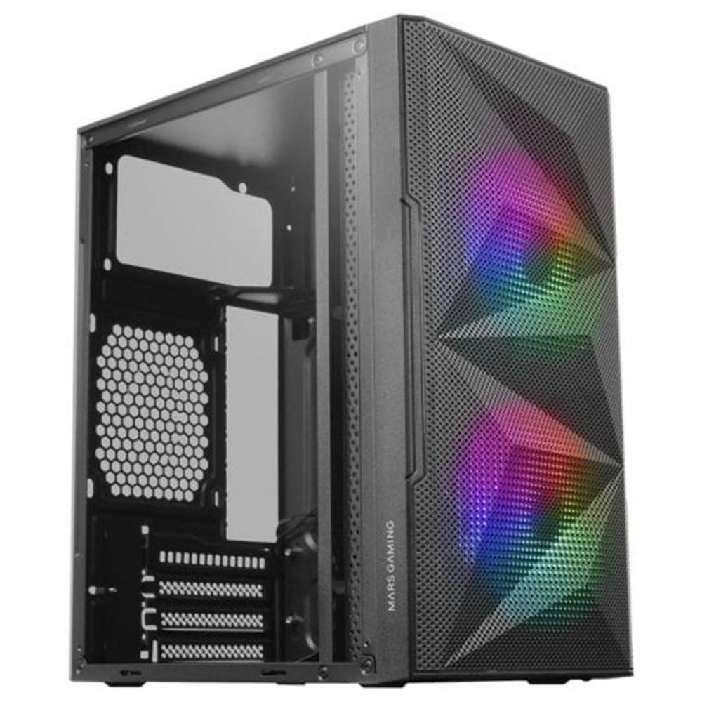CAJA ORDENADOR MARS GAMING MC-ME MATX FRGB CRISTAL TEMPLADO NEGRO