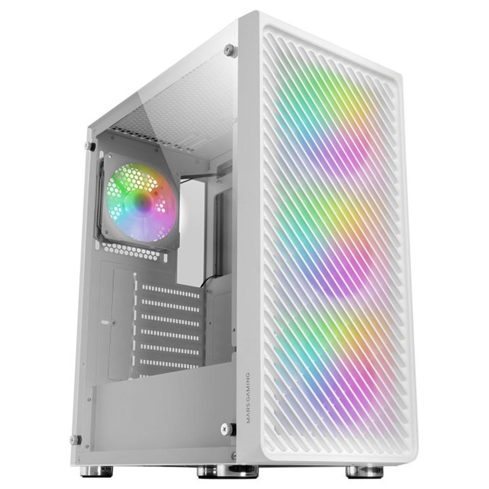 CAJA ORDENADOR MARS GAMING MC-F ATX ARGB CRISTAL TEMPLADO BLANCO