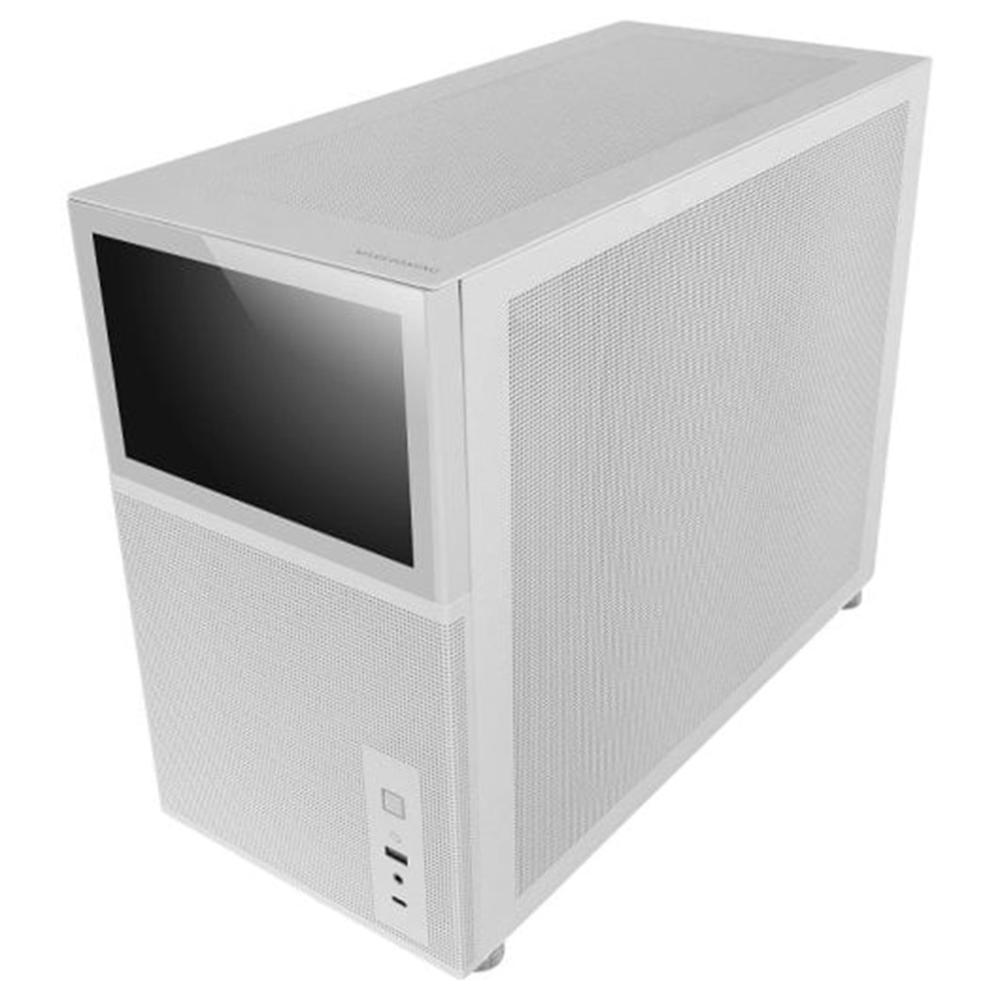 CAJA ORDENADOR MARS GAMING MCLCD MATX CRISTAL TEMPLADO PANTALLA IPS 8" BLANCO