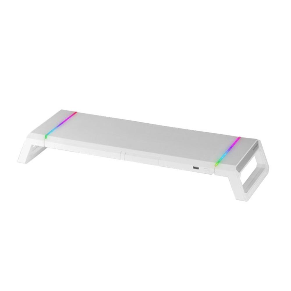 SOPORTE SOBREMESA MARS GAMING MGSONE PARA MONITOR MAX 30KG RGB BLANCO