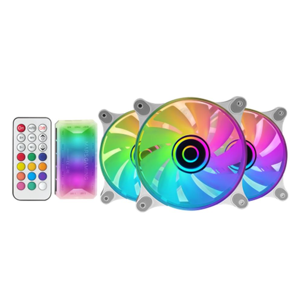 VENTILADOR MARS GAMING MF3DKITW 3 X 120MM ARGB BLANCO
