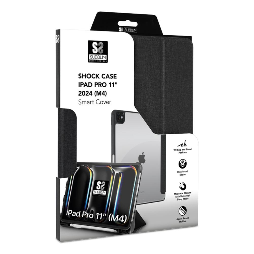 FUNDA SUBBLIM CLEAR SHOCK CASE PARA IPAD PRO 11" 2024 NEGRO