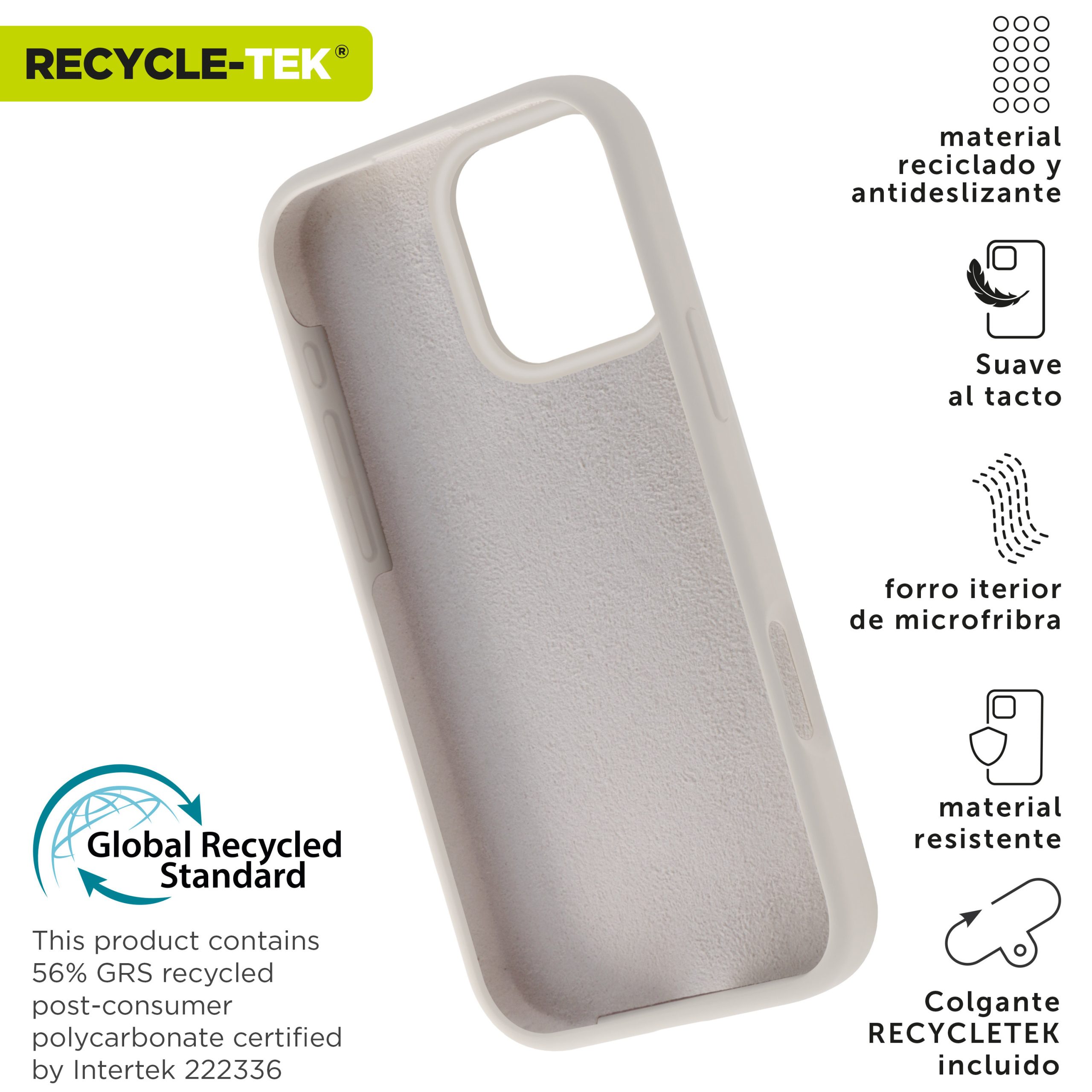 FUNDA MUVIT RECYCLETEK LIQUID SILICONE PARA APPLE IPHONE 16 PRO MAX NUDE