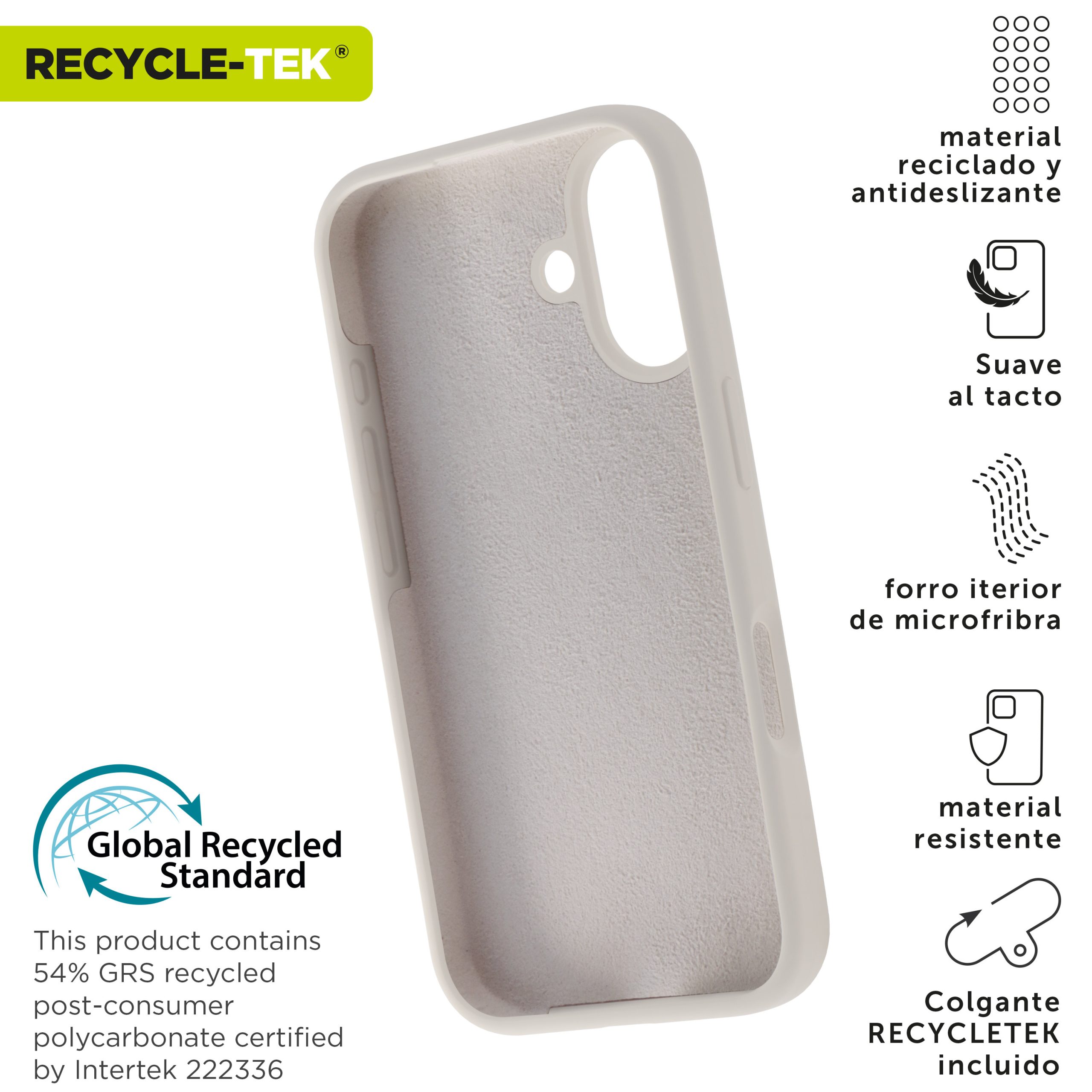 FUNDA MUVIT RECYCLETEK LIQUID SILICONE PARA APPLE IPHONE 16 NUDE