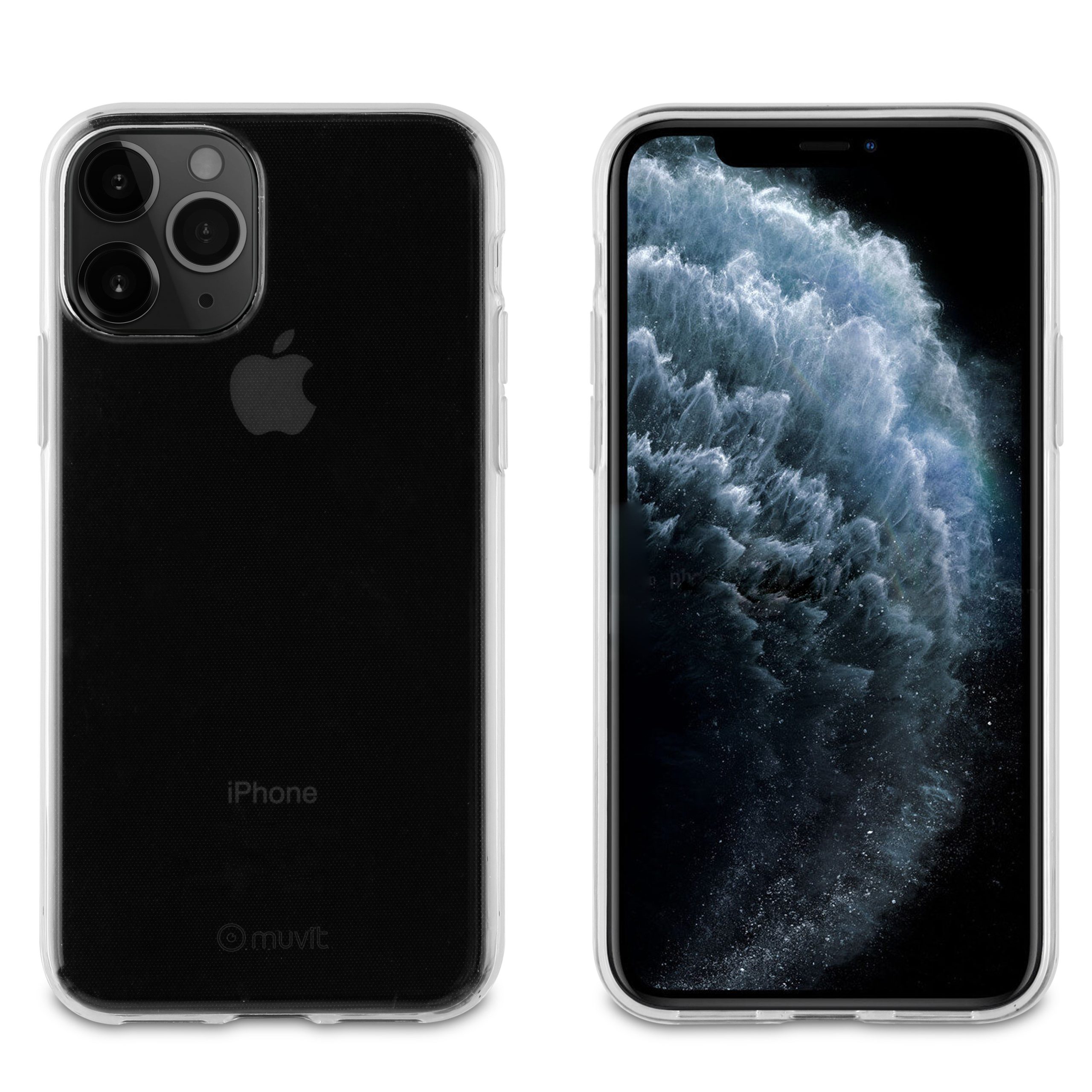 FUNDA MUVIT RECYCLETEK ANTIBACTERIANA PARA APPLE IPHONE 11 TRANSPARENTE