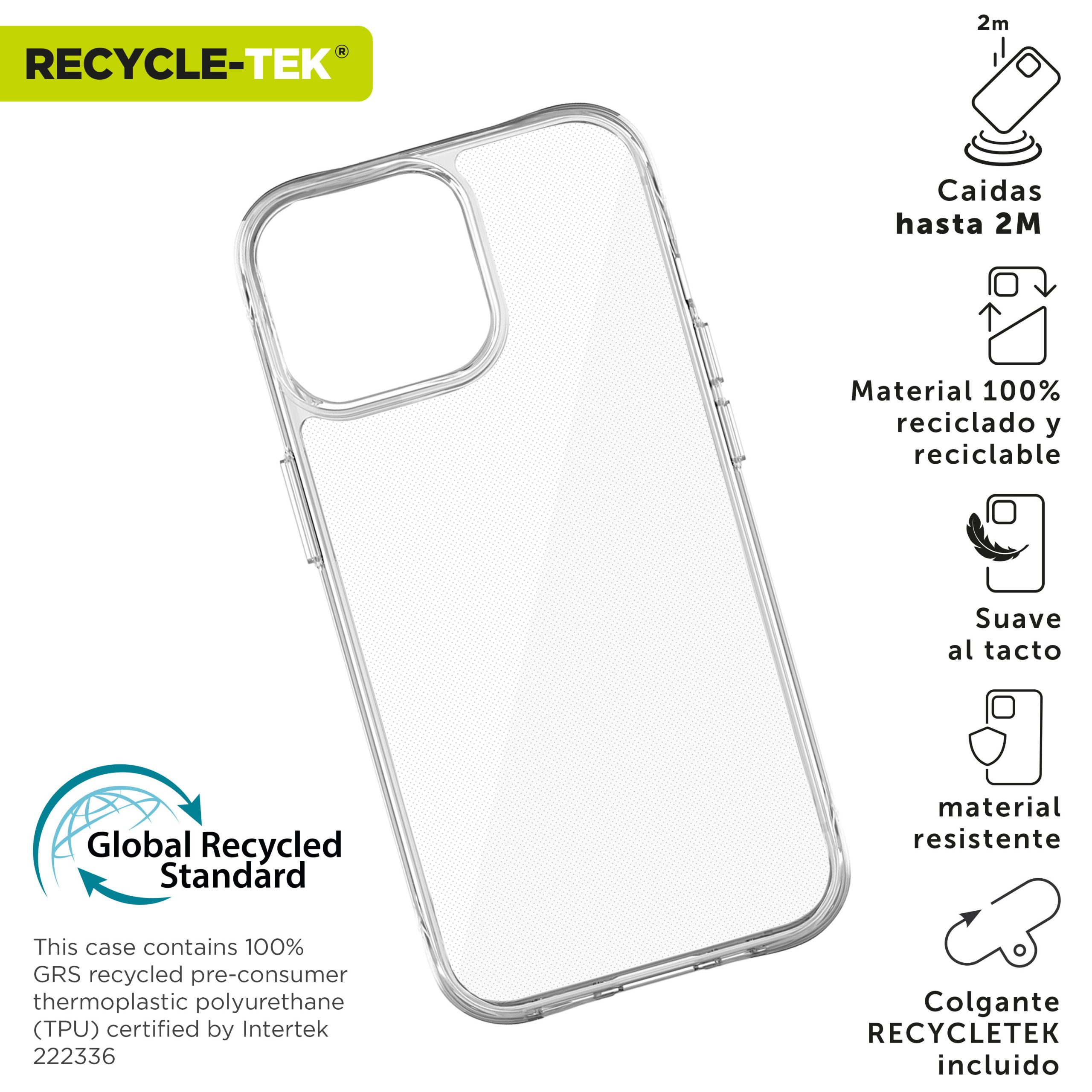 FUNDA MUVIT SHOCKPROOF 2M PARA APPLE IPHONE 16 PRO MAX TRANSPARENTE