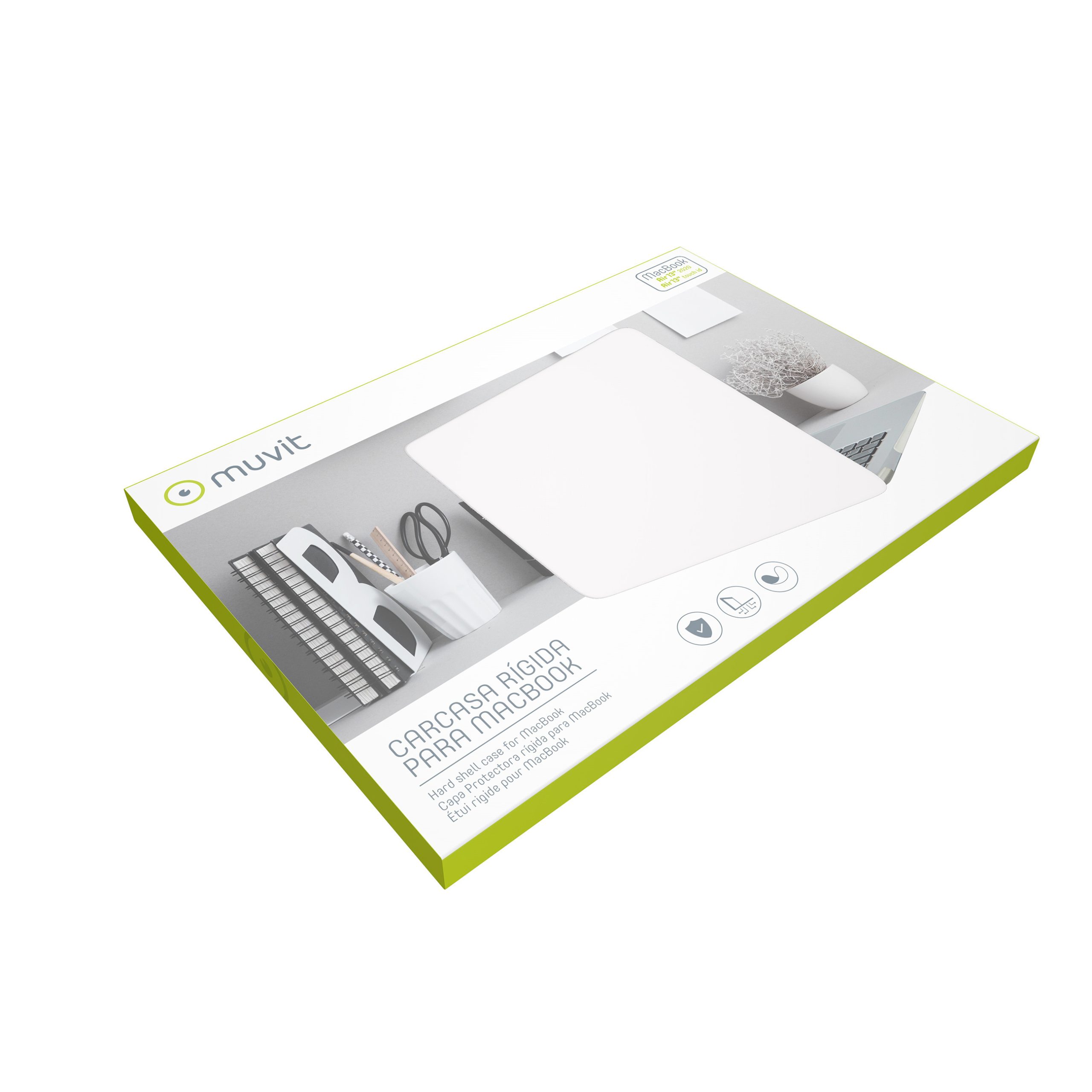 FUNDA MUVIT PARA APPLE MACBOOK AIR 13" TOUCH ID / AIR 13 2020 TRANSPARENTE