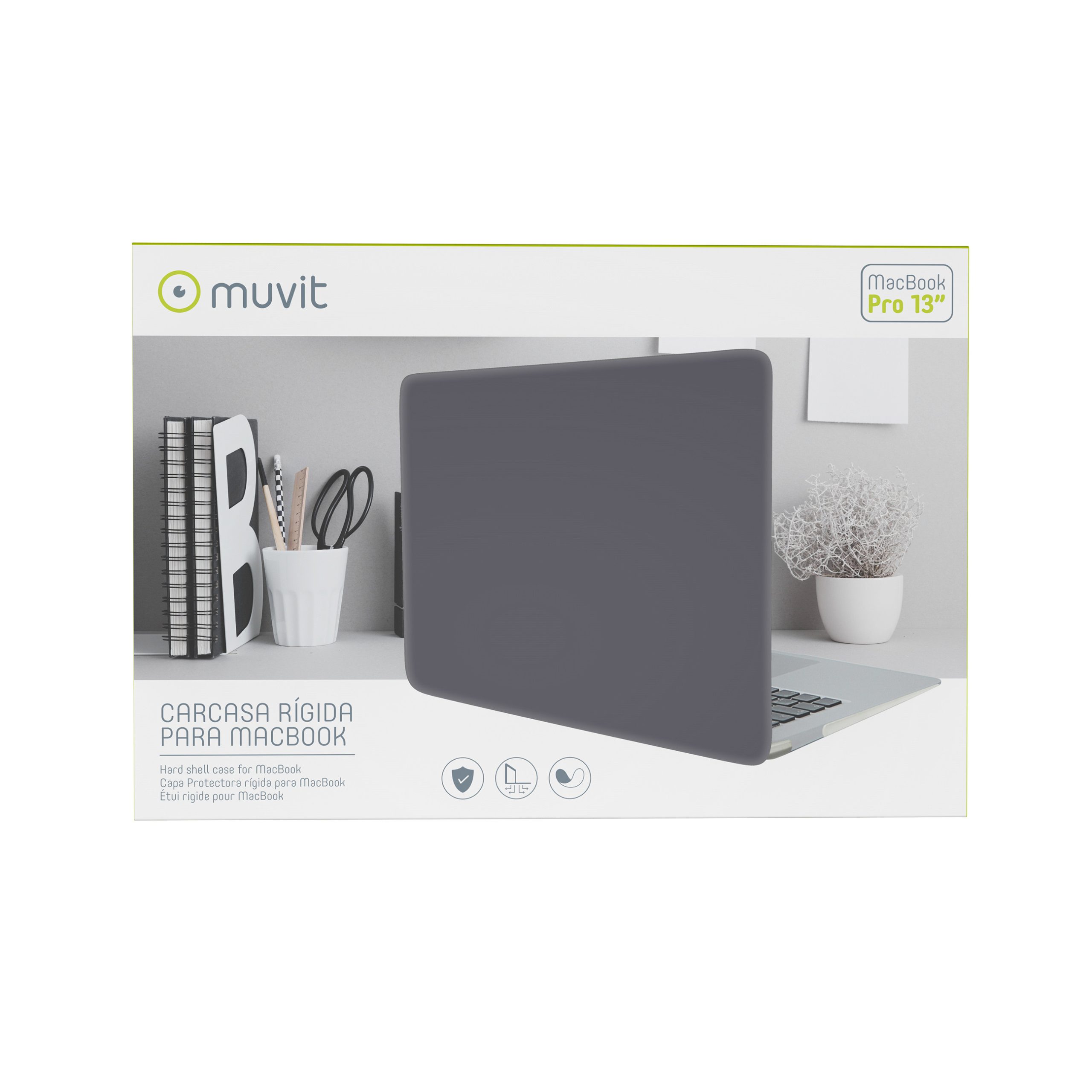 FUNDA MUVIT PARA APPLE MACBOOK PRO 13" NEGRA