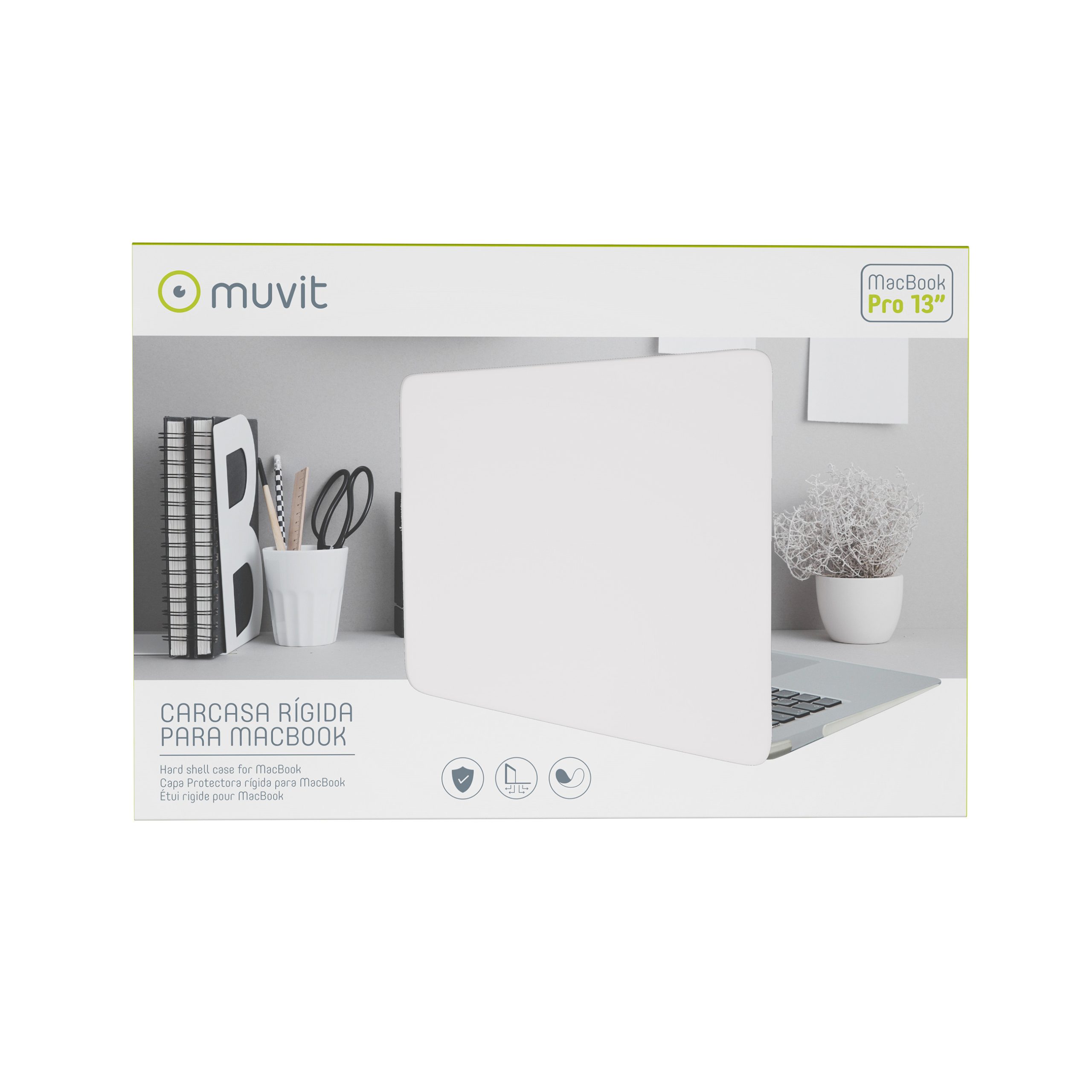 FUNDA MUVIT PARA APPLE MACBOOK PRO 13" TRANSPARENTE