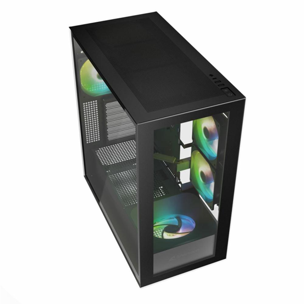 CAJA ORDENADOR GAMING SHARKOON REBEL C60 ATX CRISTAL TEMPLADO NEGRO