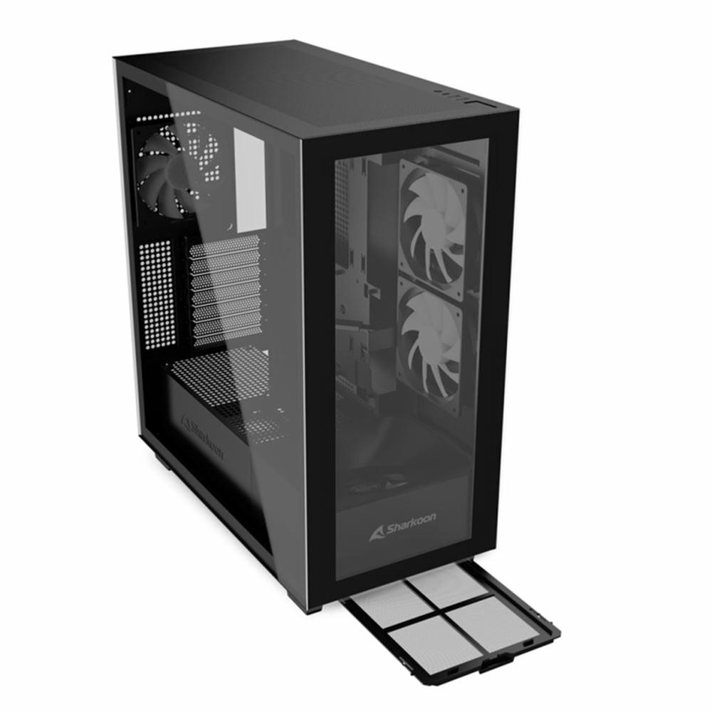 CAJA ORDENADOR GAMING SHARKOON REBEL C60 ATX CRISTAL TEMPLADO NEGRO
