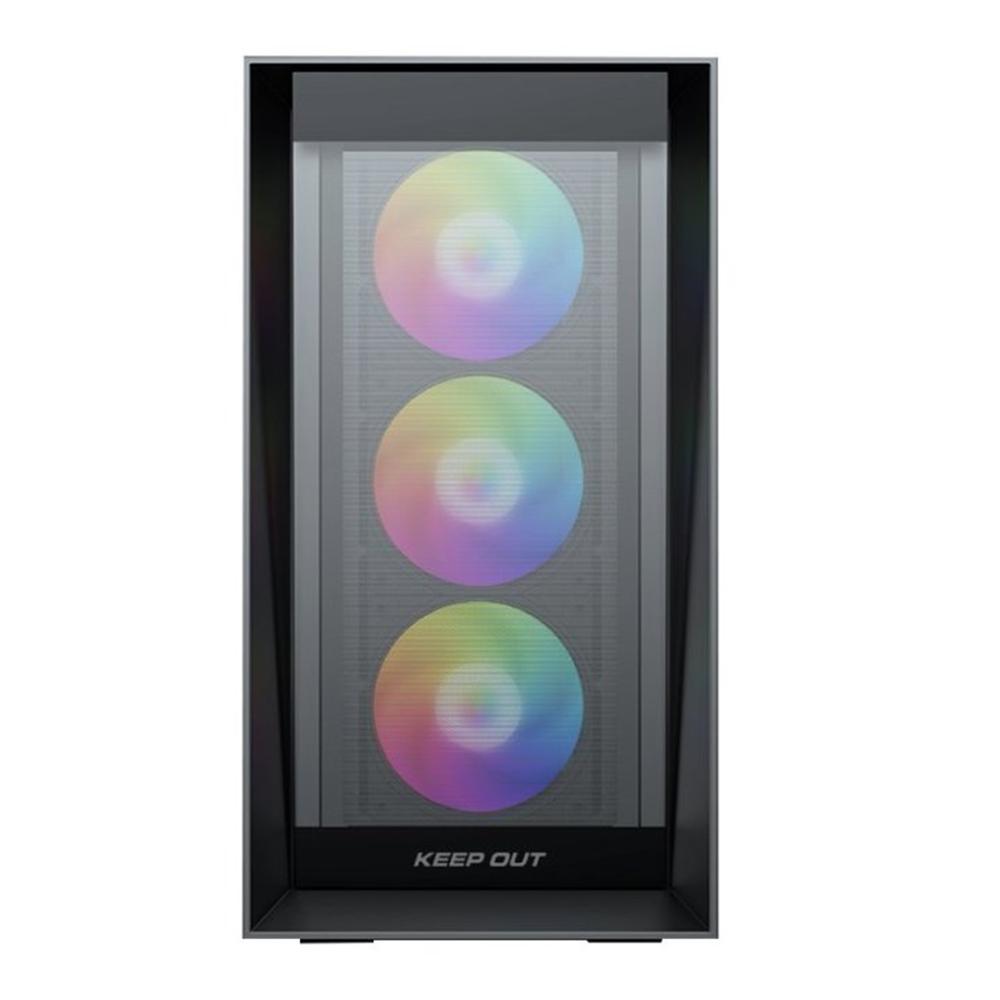 CAJA ORDENADOR GAMING KEEP OUT XC-911 PRO XL E-ATX ARGB CRISTAL TEMPLADO USB 3.2 NEGRO