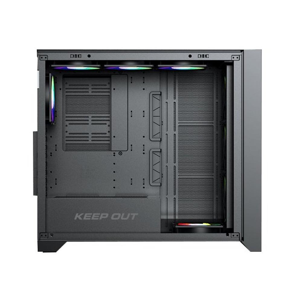 CAJA ORDENADOR GAMING KEEP OUT XC-911 PRO XL E-ATX ARGB CRISTAL TEMPLADO USB 3.2 NEGRO