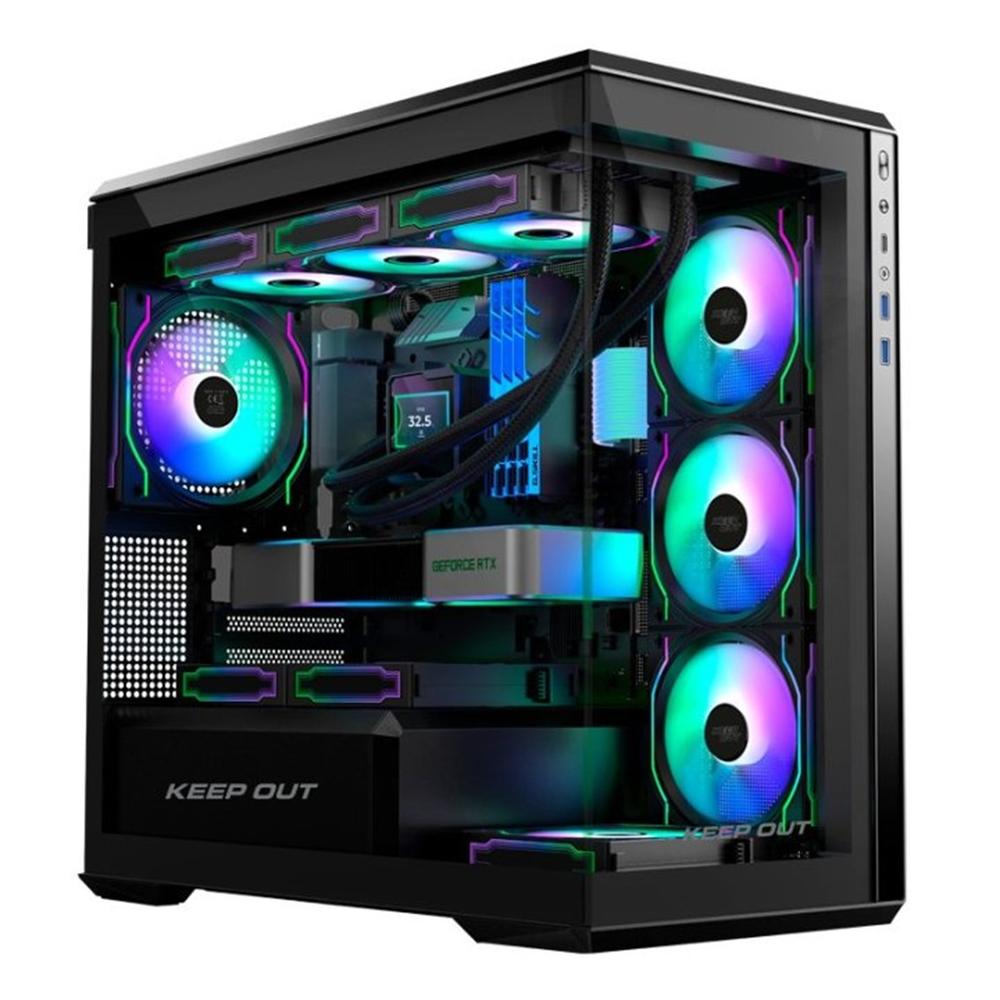 CAJA ORDENADOR GAMING KEEP OUT XC-905 PRO+ MATX ARGB CRISTAL TEMPLADO NEGRO