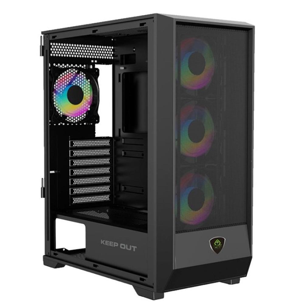 CAJA ORDENADOR GAMING KEEP OUT XC-501 MESH ATX ARGB CRISTAL TEMPLADO NEGRO