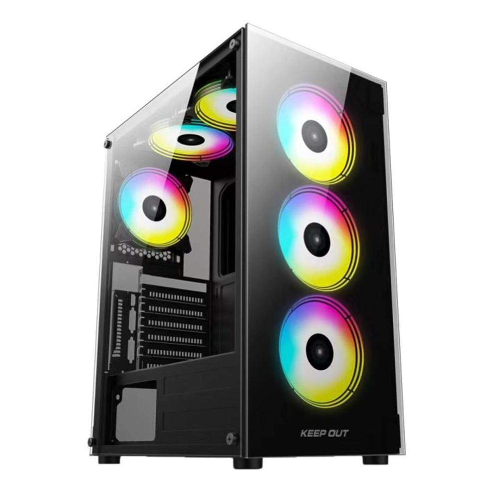 CAJA ORDENADOR GAMING KEEP OUT XC-210 GLASS ATX ARGB CRISTAL TEMPLADO NEGRO