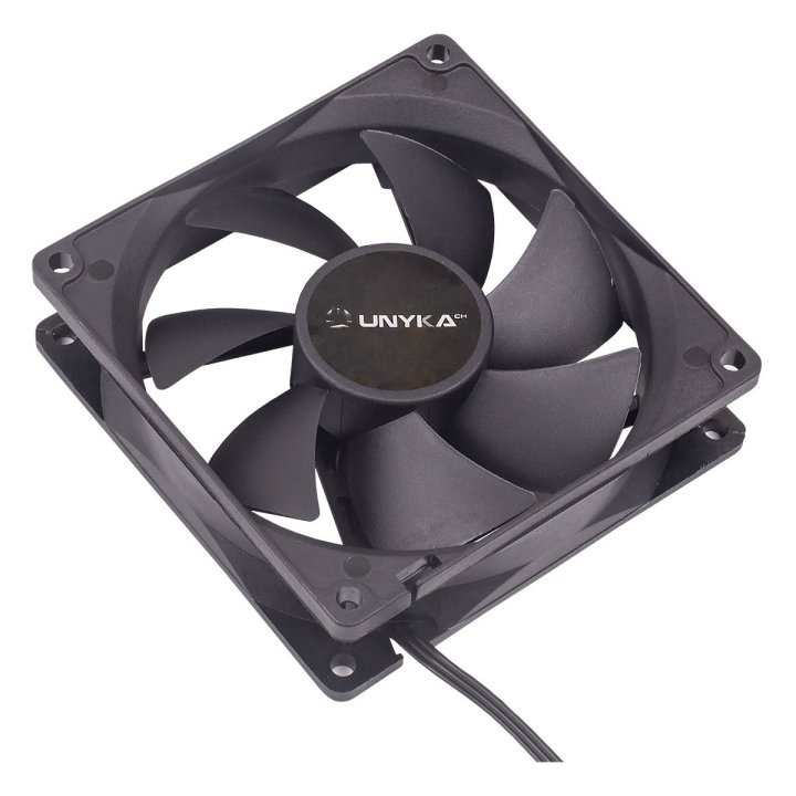 VENTILADOR DE CAJA UNYKA 90MM COLOR NEGRO 7 ASPAS